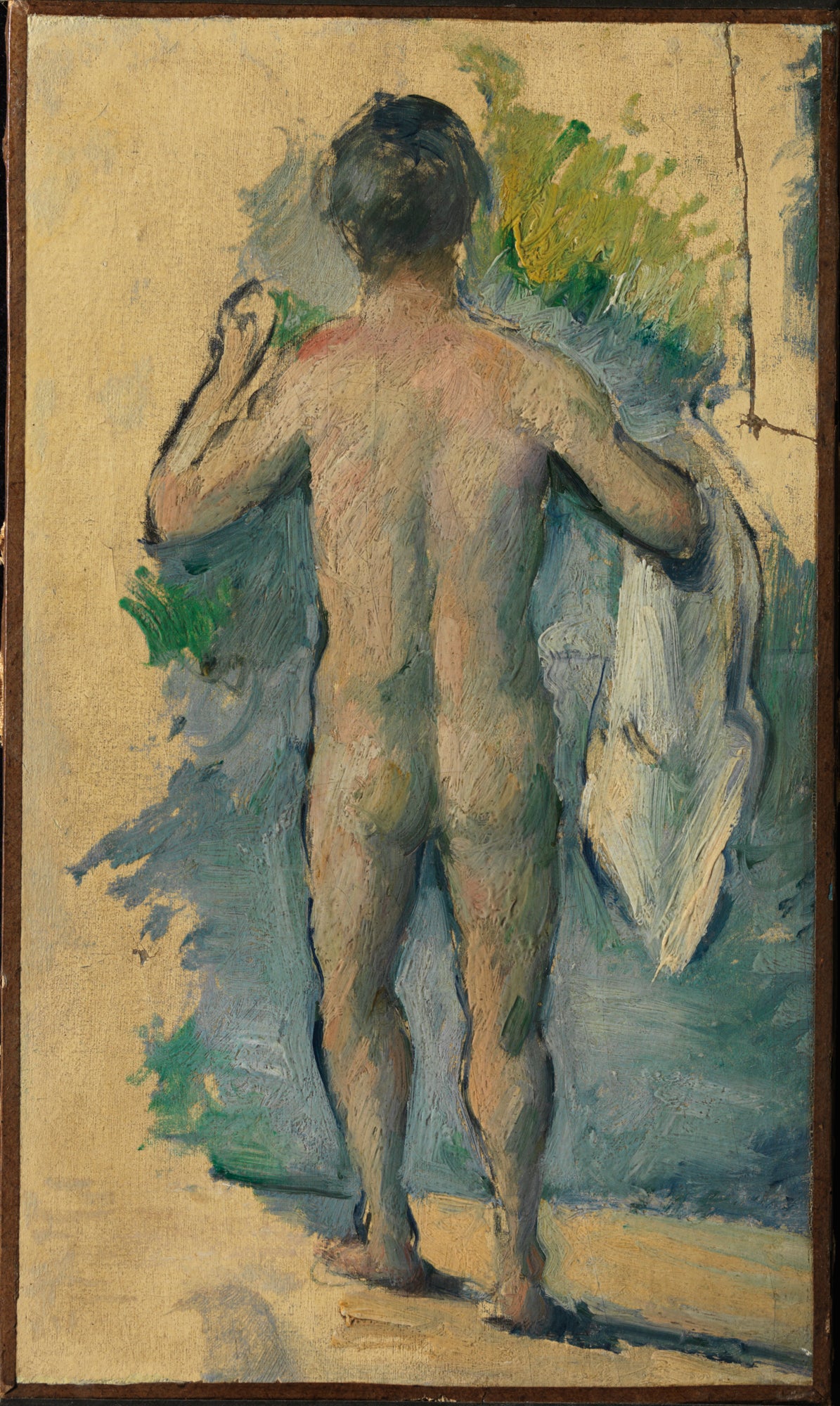 Reproduction du tableau « Baigneur debout, vu de dos - Paul Cézanne » par Alpha Reproduction en peinture à l’huile
