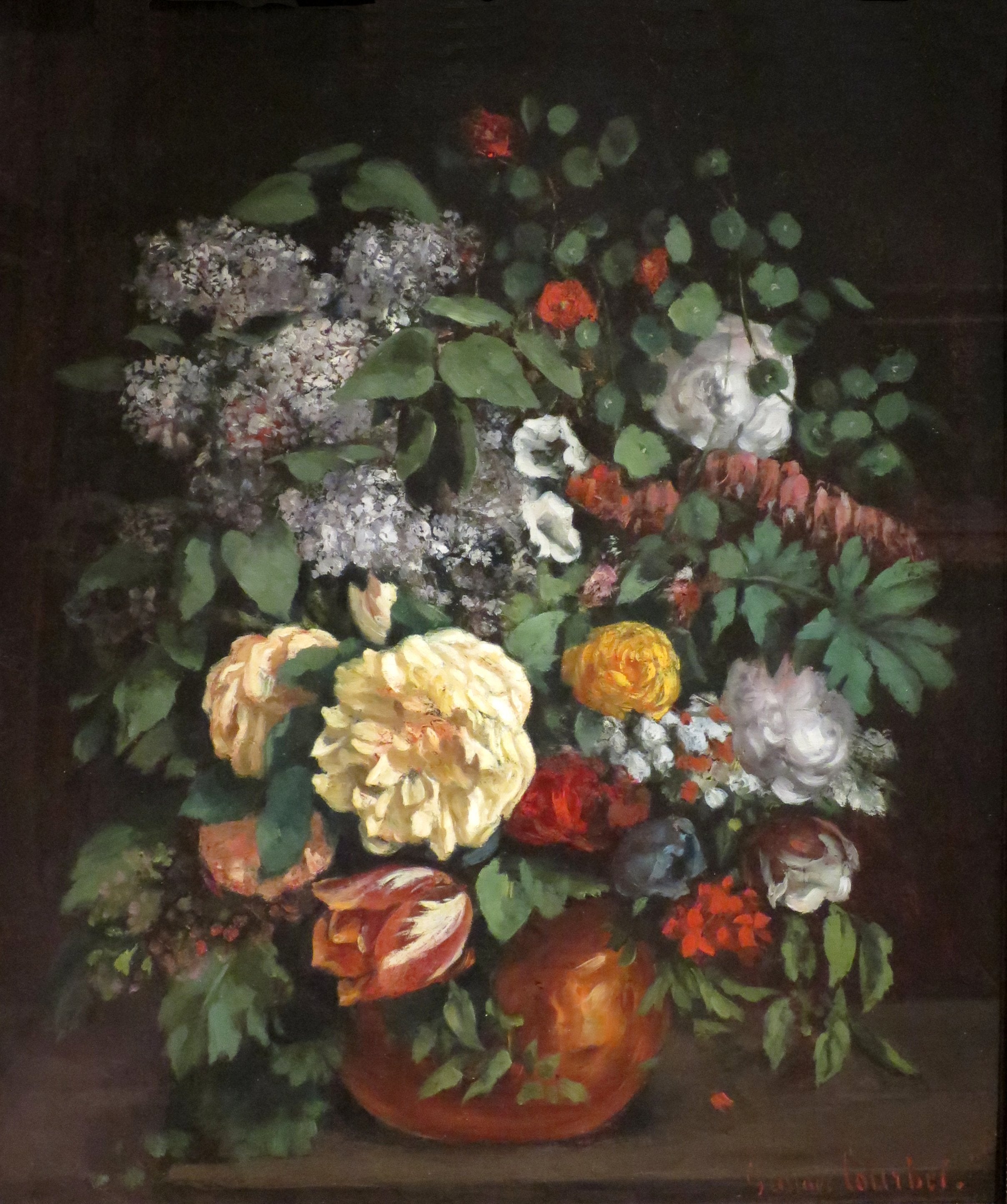 Vase de lilas, de roses et de tulipes - Gustave Courbet