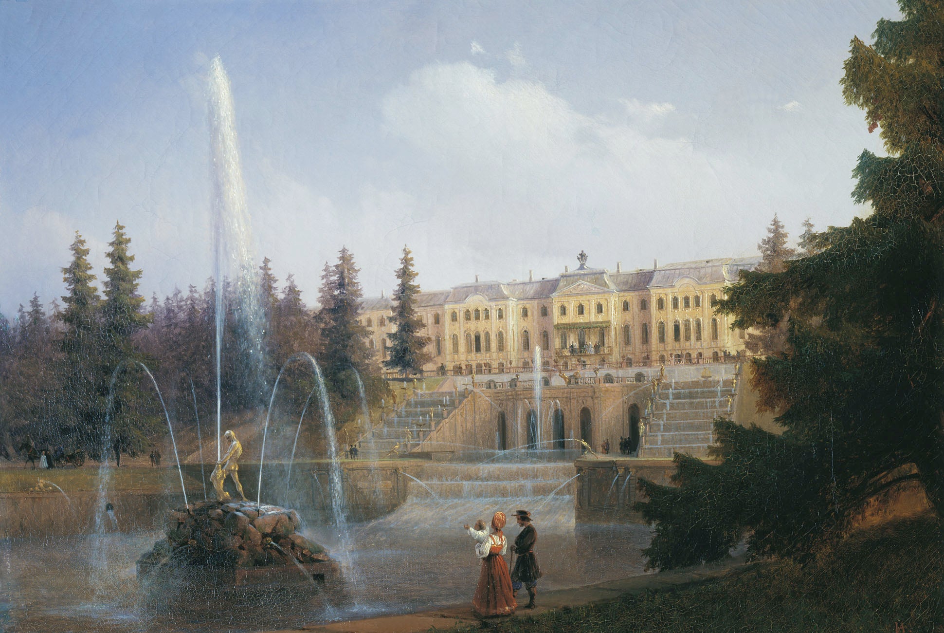 Regardez la Grande Cascade et le Grand Palais de Peterhof - Ivan Aïvazovski