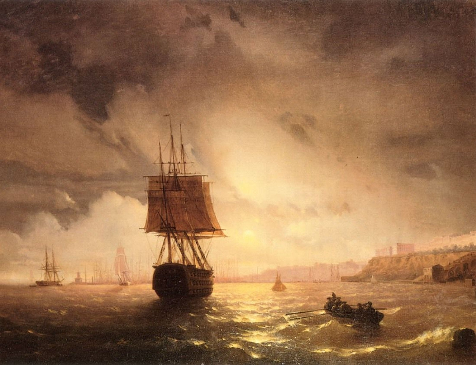 Le port d'Odessa sur la mer Noire - Ivan Aïvazovski
