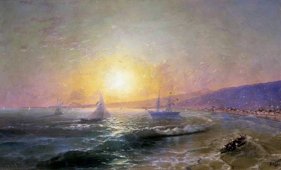 La baie à l'aube. - Ivan Aïvazovski