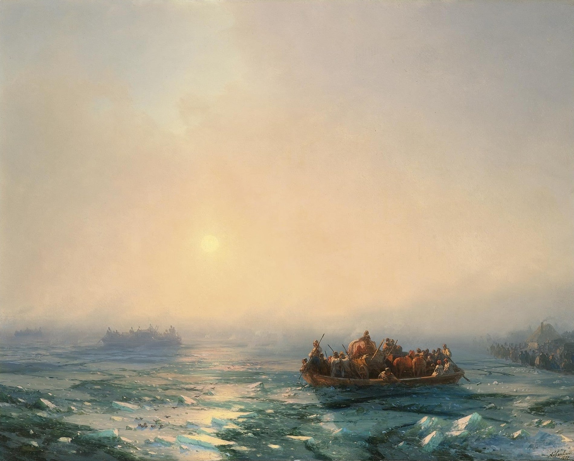 Glace sur le Dniepr - Ivan Aïvazovski