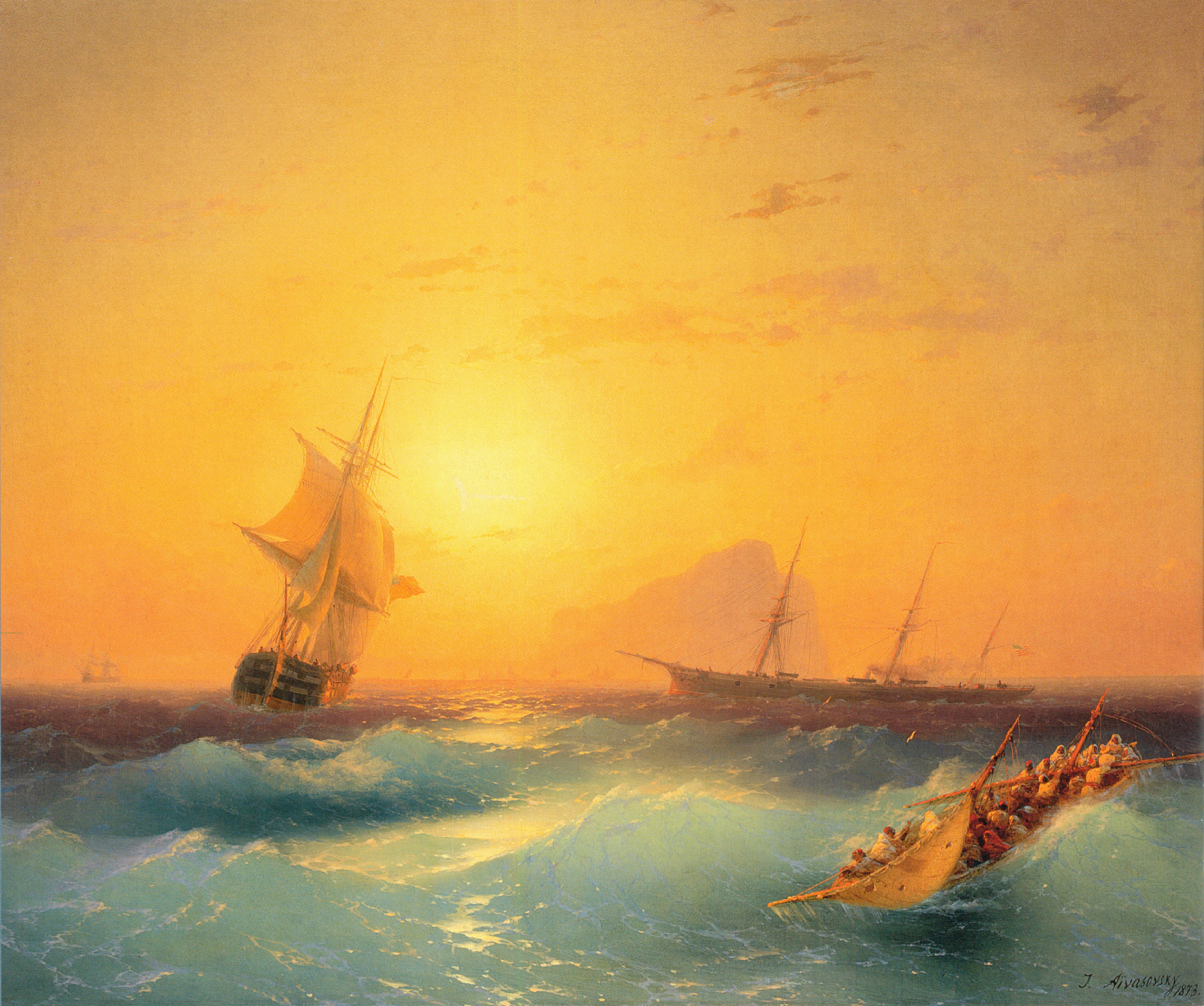 Navigation américaine au large du rocher de Gibraltar - Ivan Aïvazovski