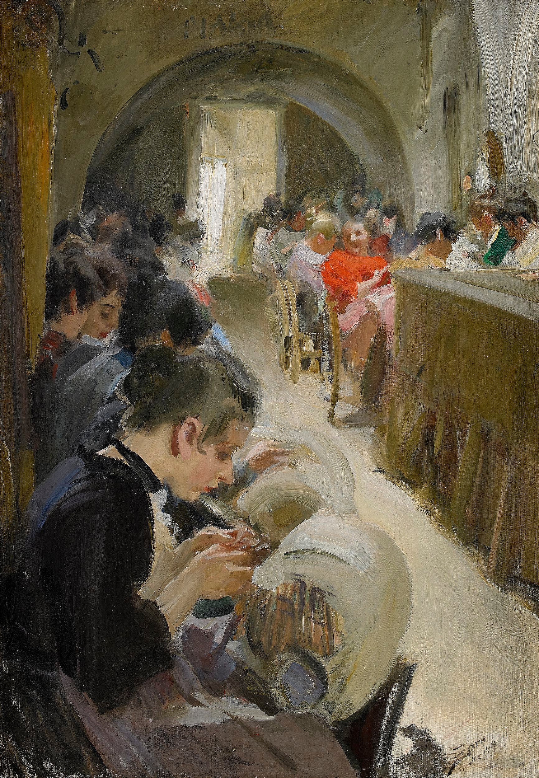 La fabrication de la dentelle à Venise - Anders Zorn