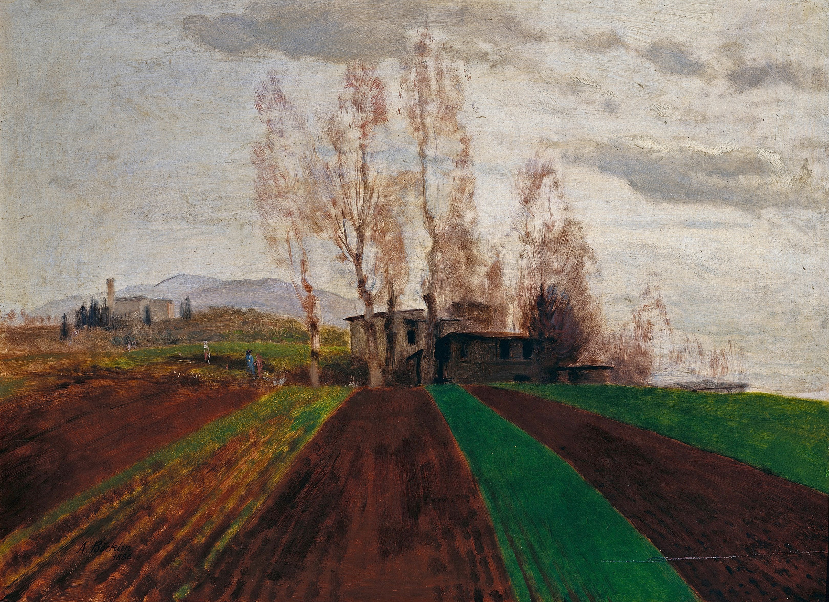 Terres agricoles au début du printemps / - Arnold Böcklin