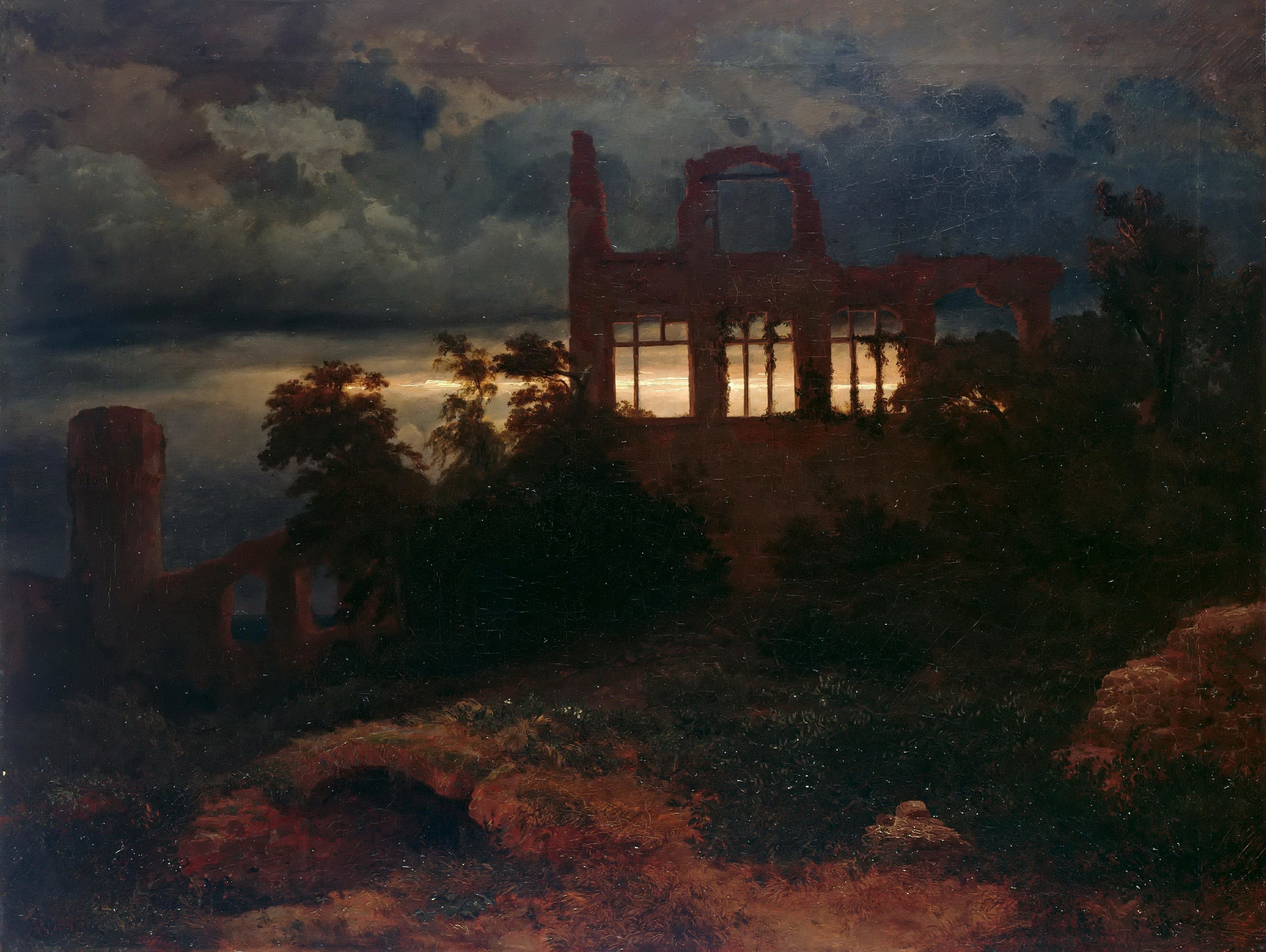 Paysage avec ruines de château - Arnold Böcklin
