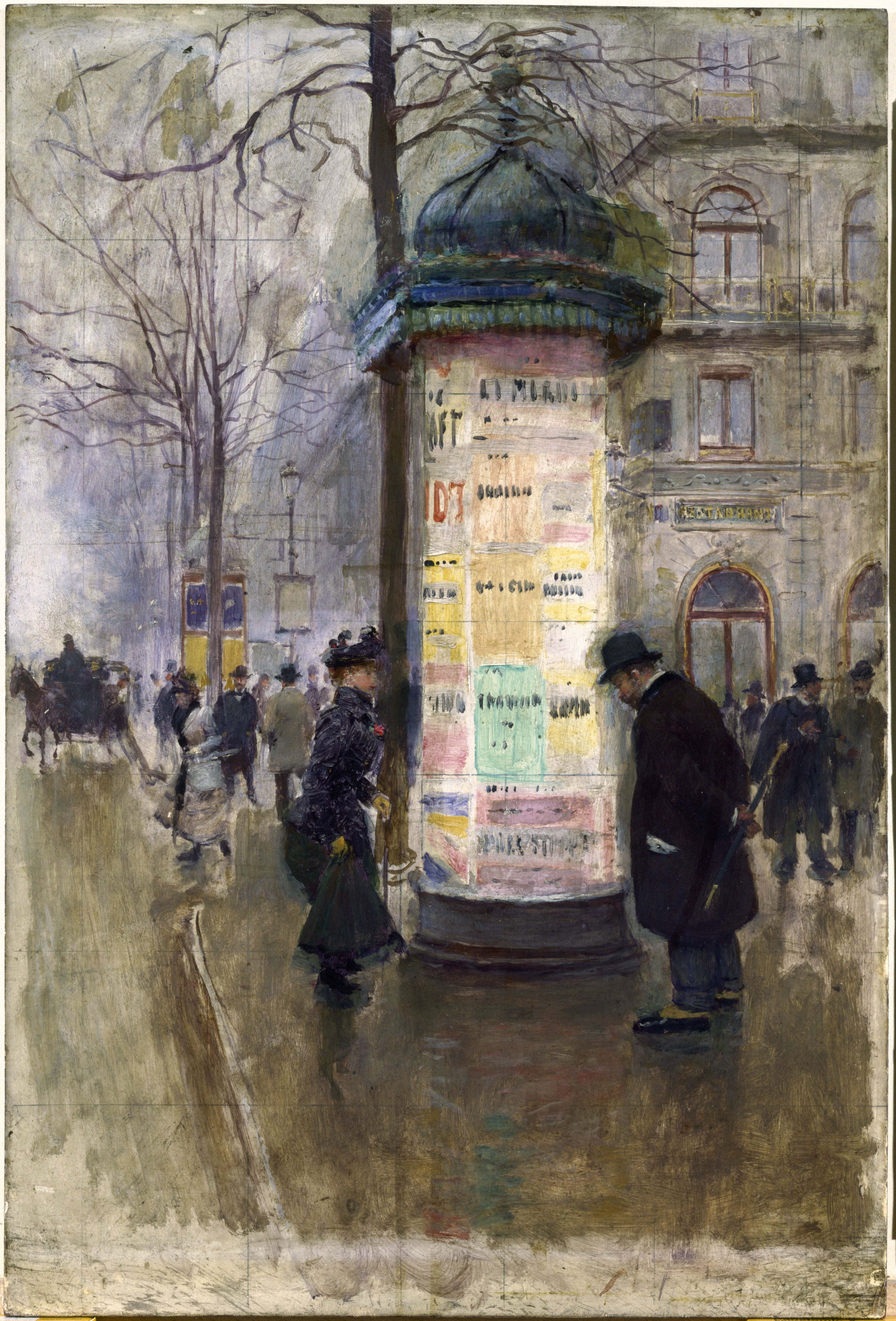 La colonne Morris - Jean Béraud