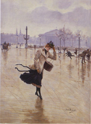 Journée venteuse, Place de la Concorde - Jean Béraud