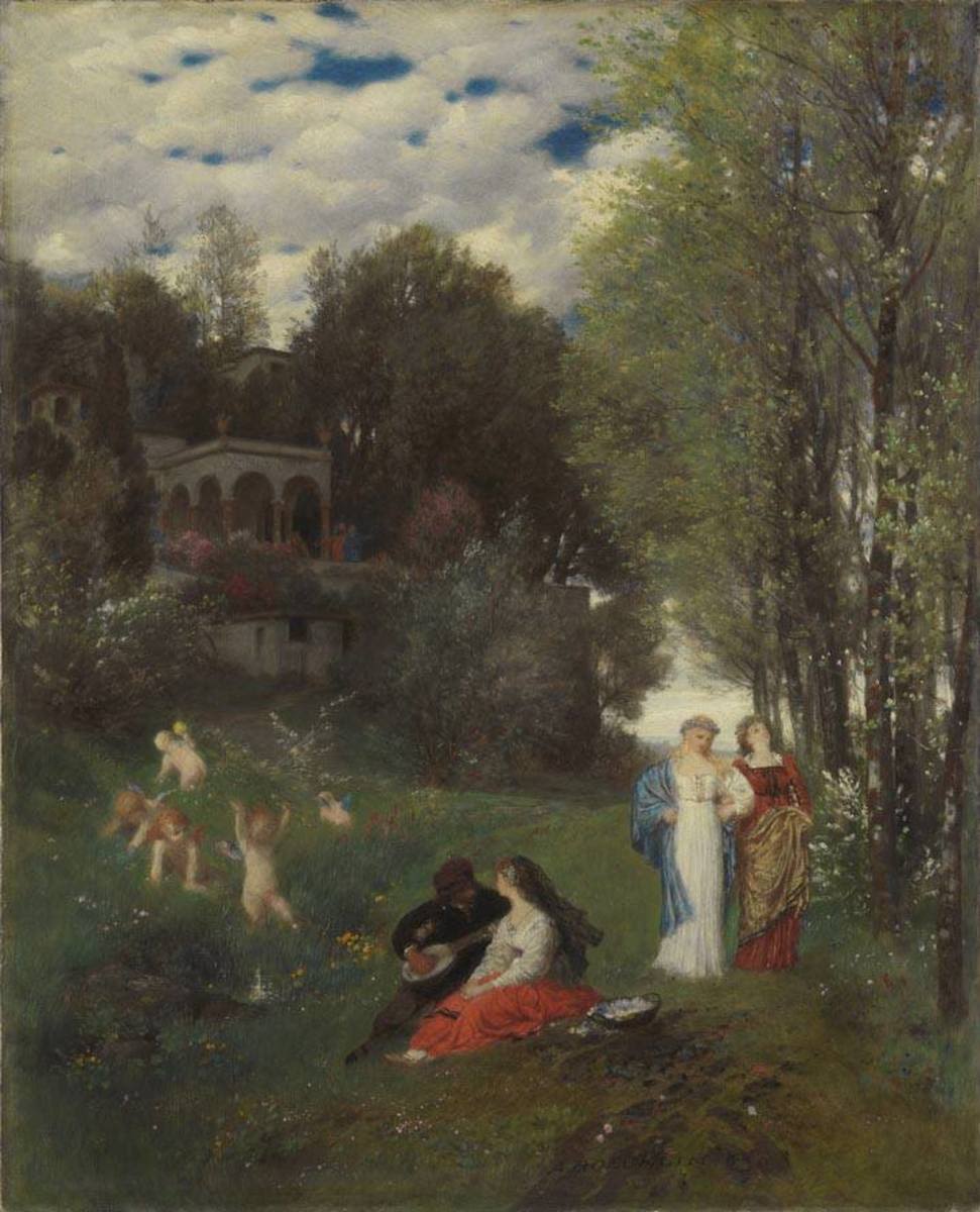 Paysage printanier idéal - Arnold Böcklin