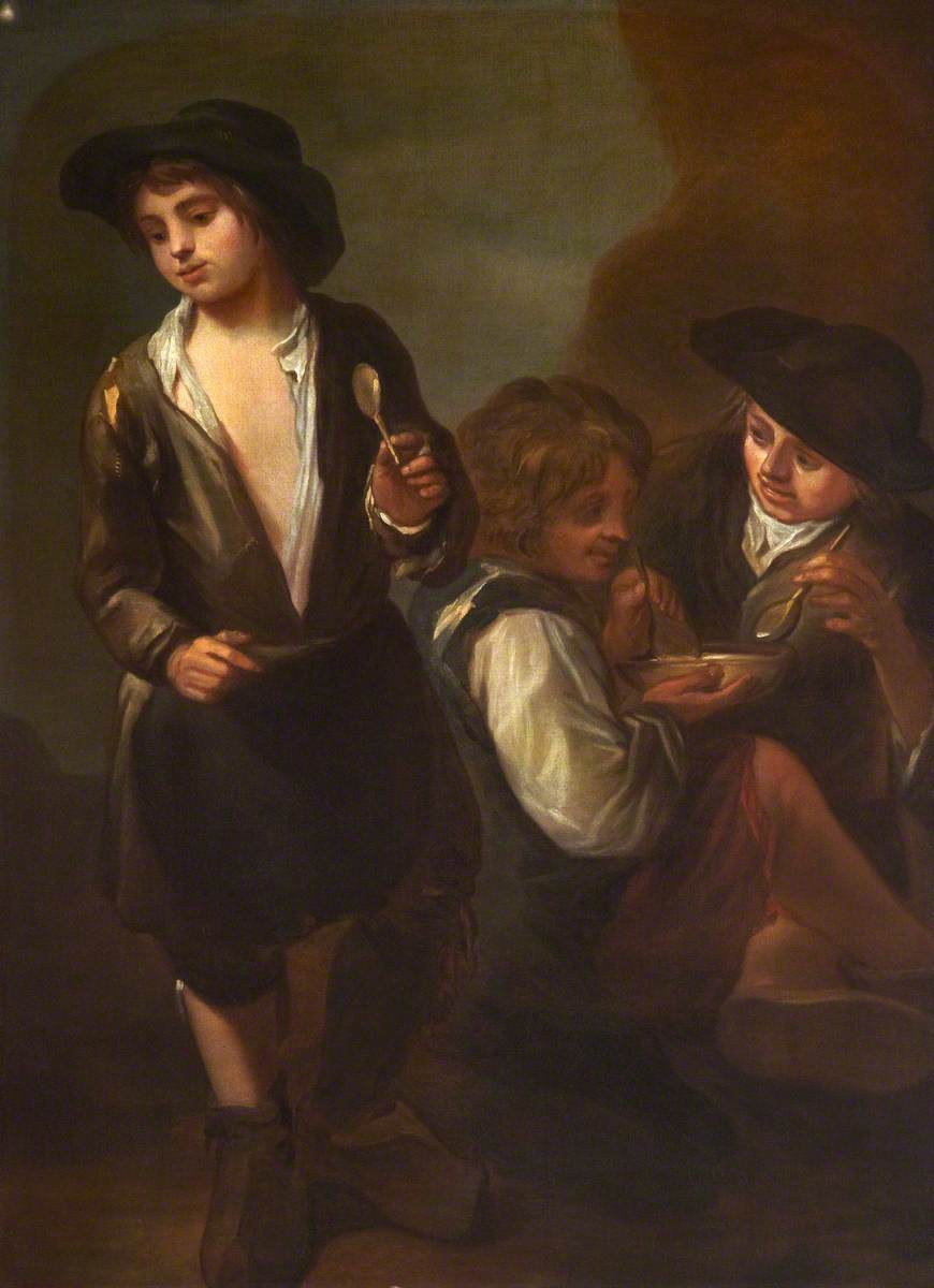 Les gamins des rues mangent (diptyque, panneau de gauche) - Bartolomé Esteban Murillo