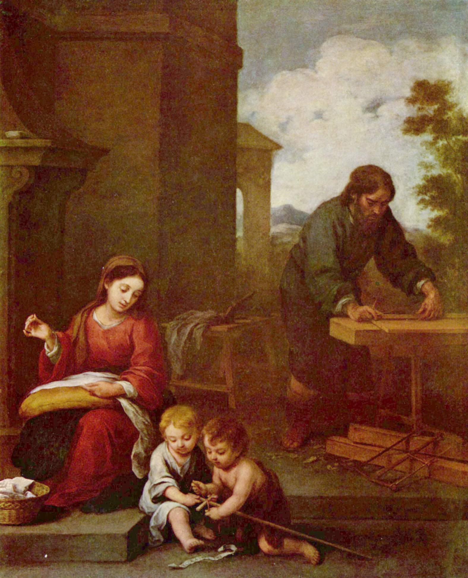 Sainte Famille avec saint Jean-Baptiste - Bartolomé Esteban Murillo