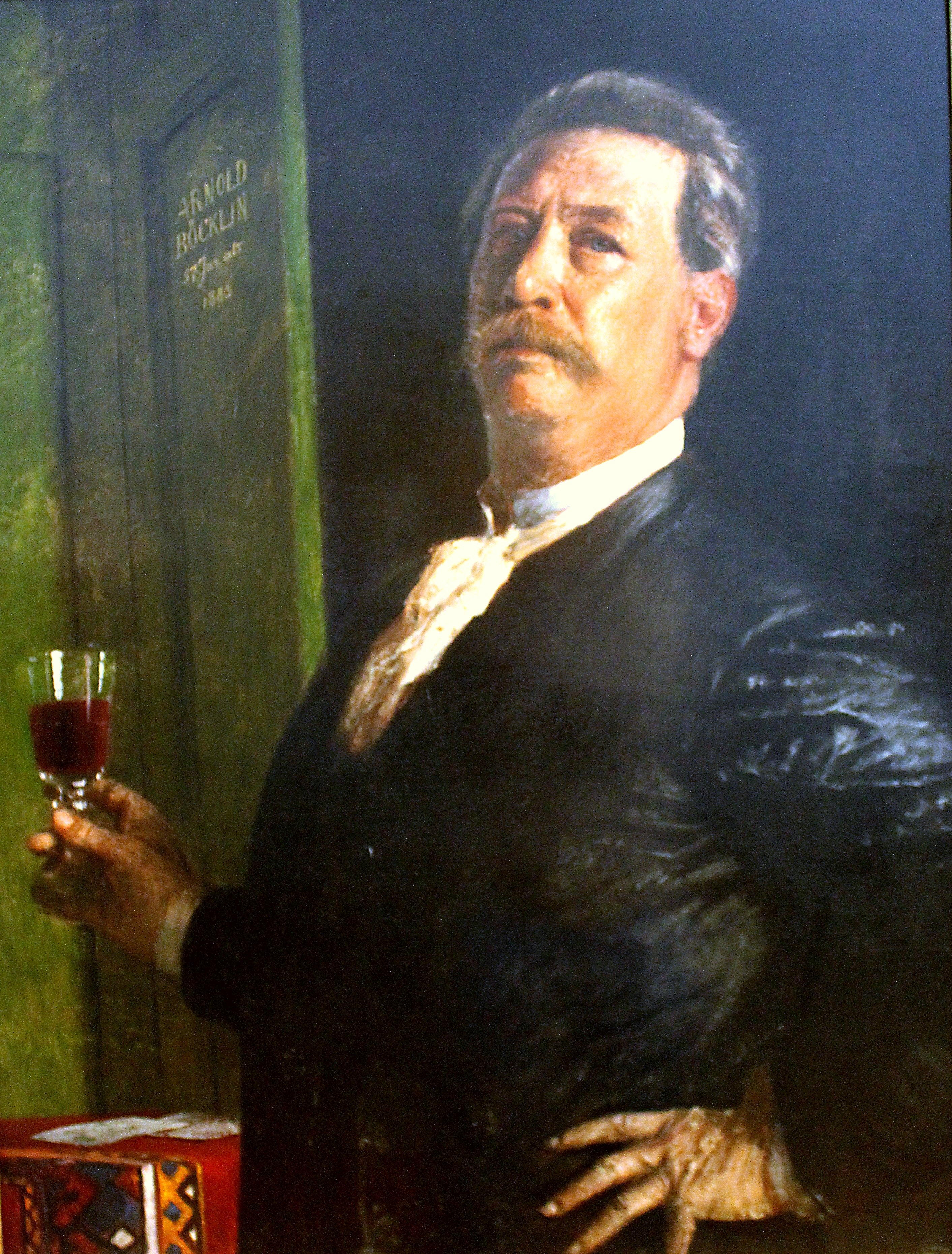 Autoportrait avec un verre de vin - Arnold Böcklin