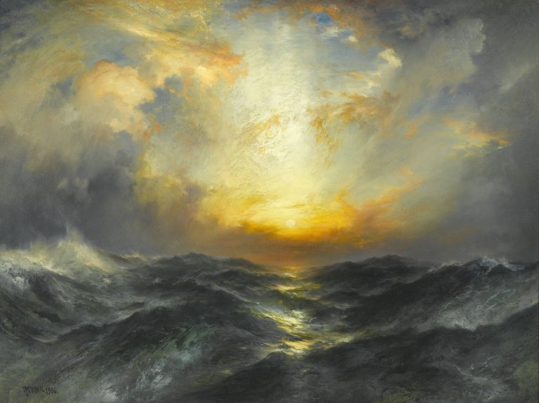 Coucher de soleil en mer - Thomas Moran