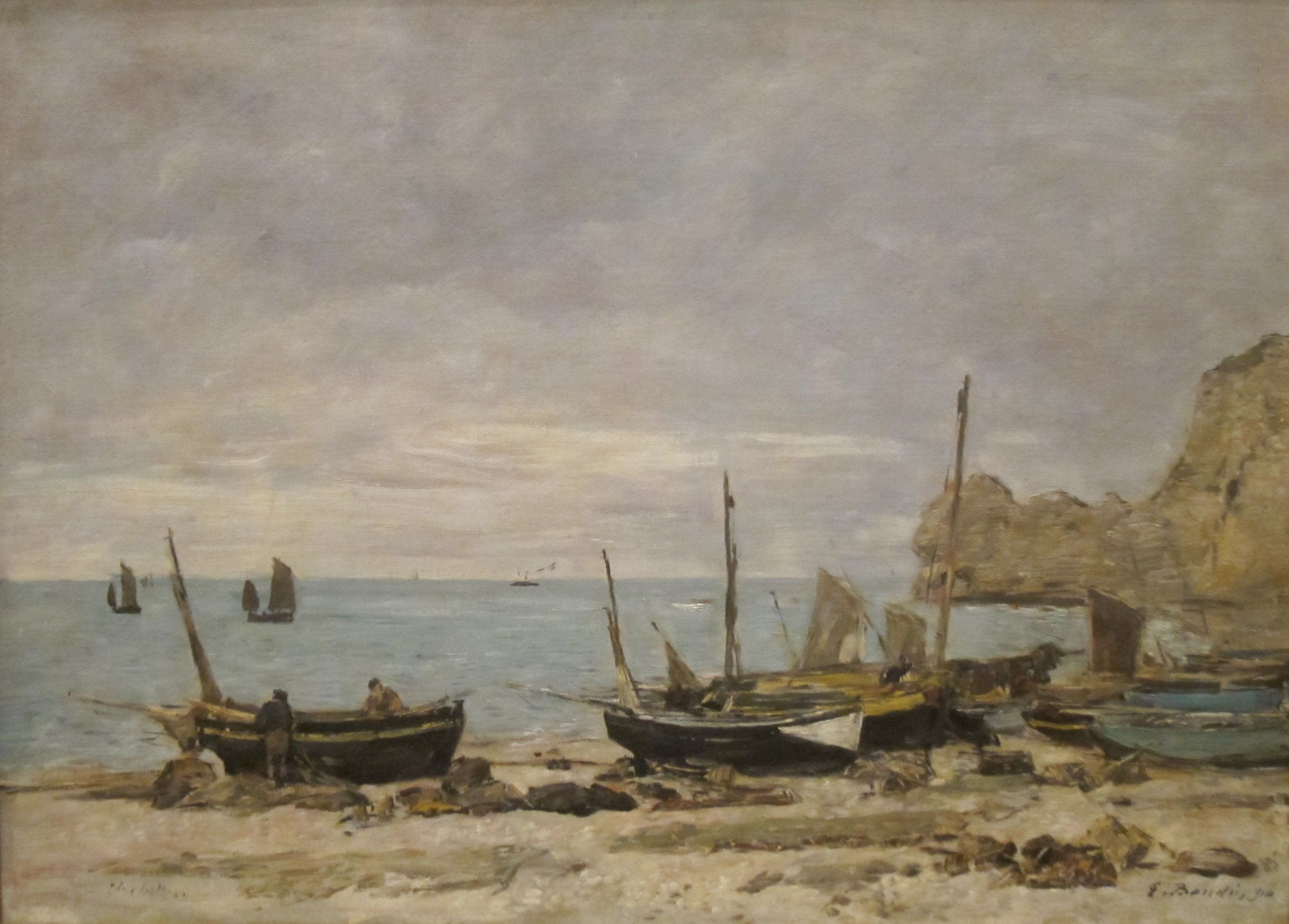 Reproduction du tableau « Étretat - Eugène Boudin » par Alpha Reproduction en peinture à l’huile