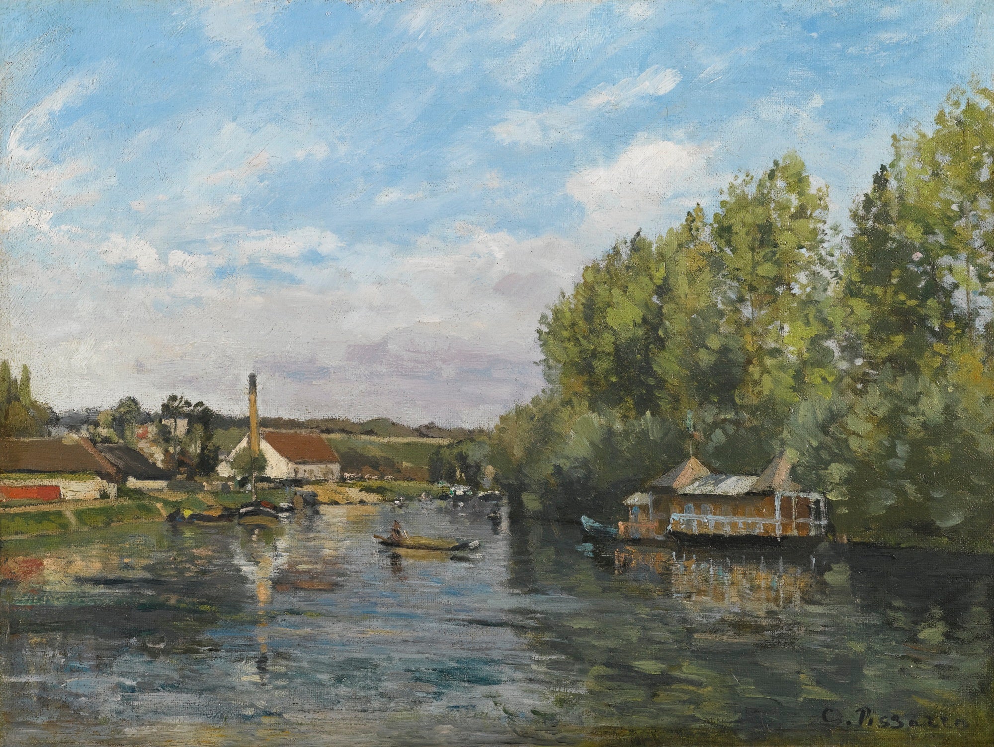Reproduction du tableau « La Seine à Port-Marly - Camille Pissarro » par Alpha Reproduction en peinture à l’huile