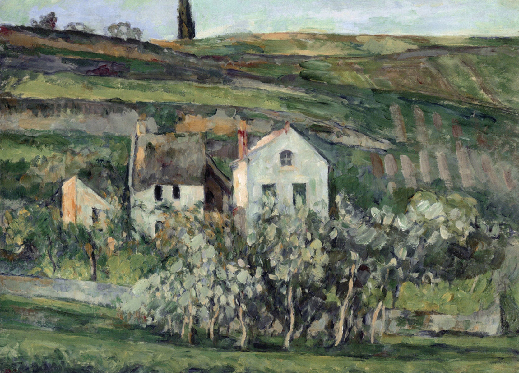 Reproduction du tableau « Petites maisons à Pontoise, près d'Auvers-sur-Oise - Paul Cézanne » par Alpha Reproduction en peinture à l’huile
