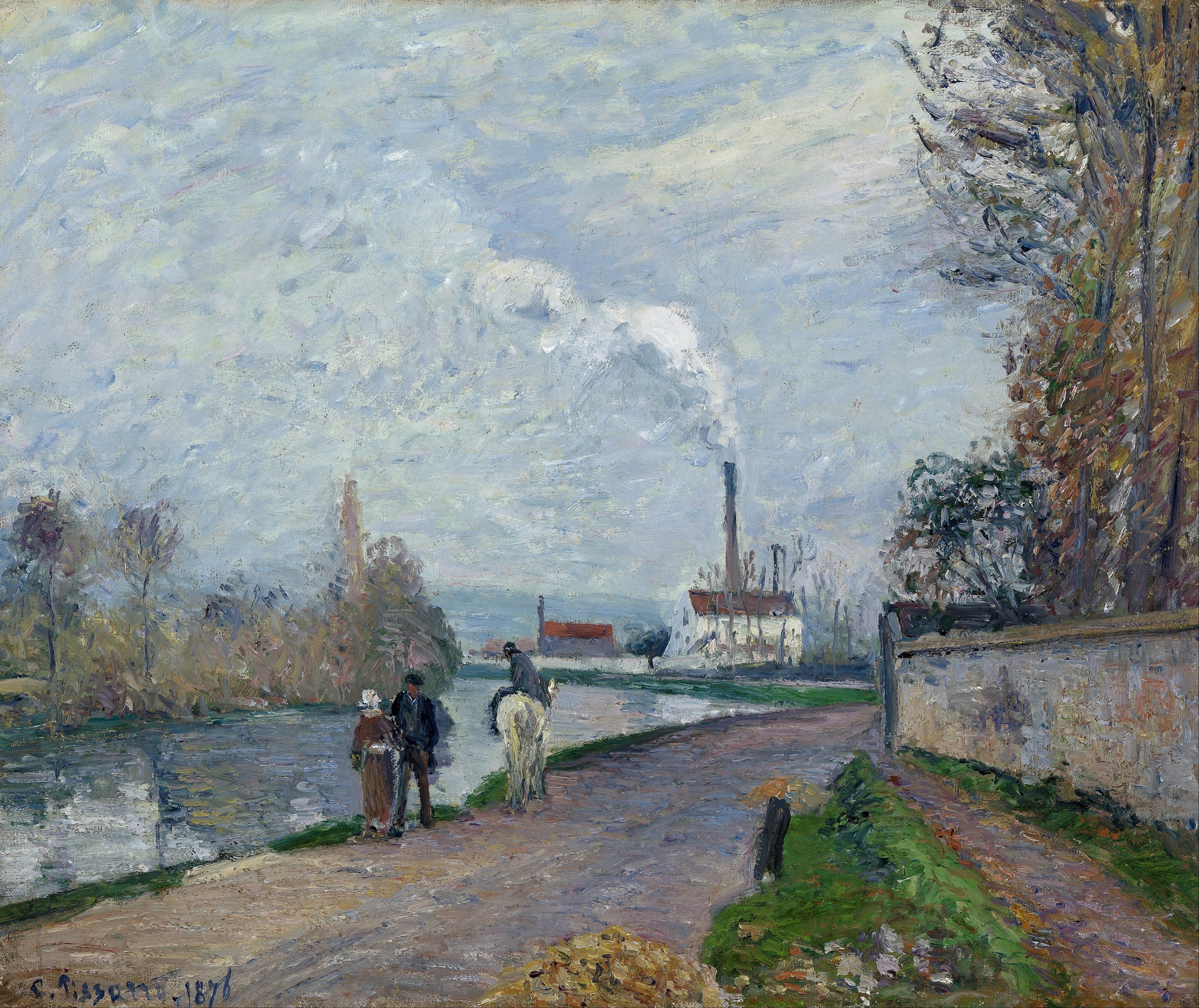 Reproduction du tableau « L'Oise à Pontoise, temps gris - Camille Pissarro » par Alpha Reproduction en peinture à l’huile