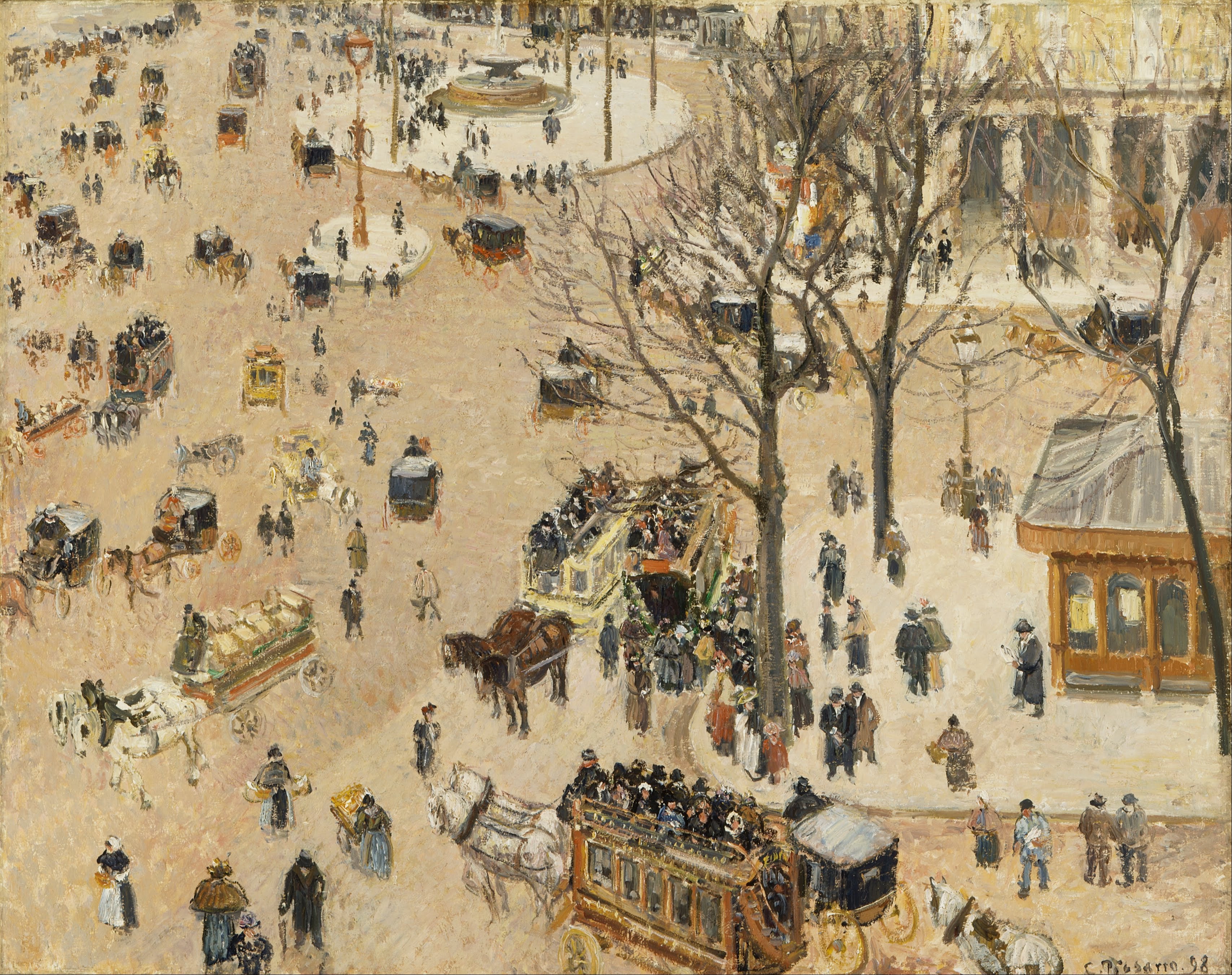 Reproduction du tableau « La Place du Théâtre English - Camille Pissarro » par Alpha Reproduction en peinture à l’huile