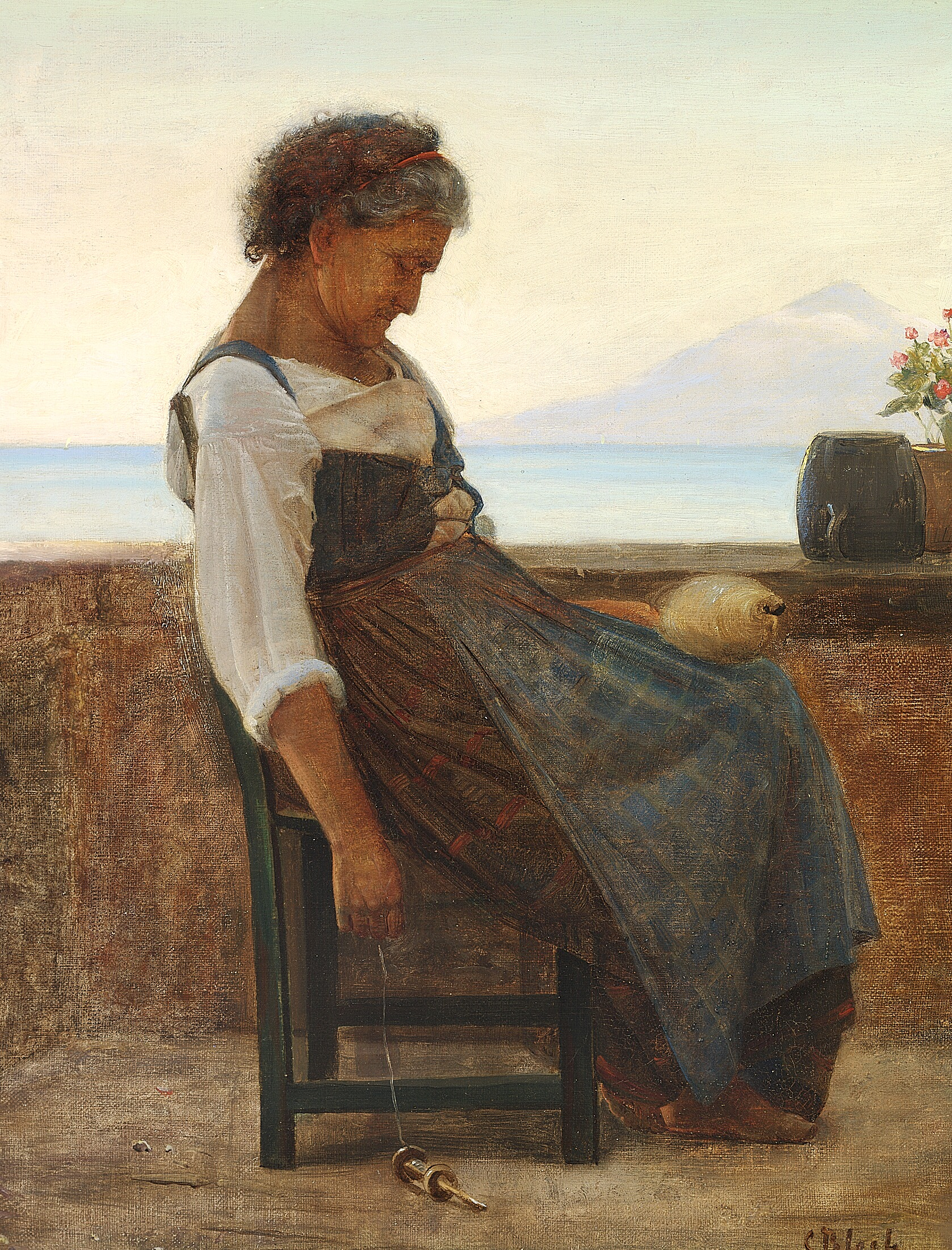 Une femme italienne fait une sieste. - Carl Heinrich Bloch