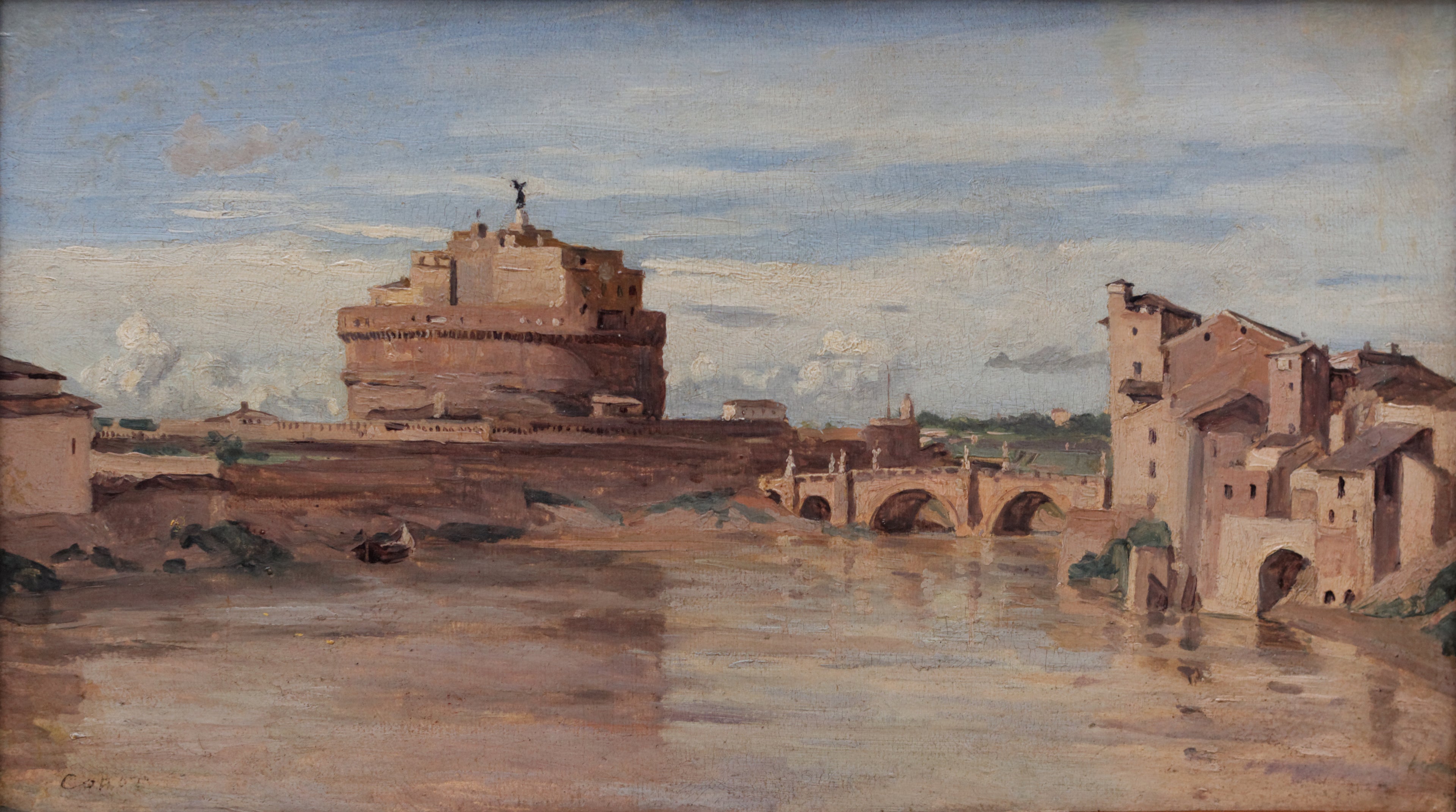 Le Château Saint-Ange et le Tibre, Rome - Jean-Baptiste Camille Corot
