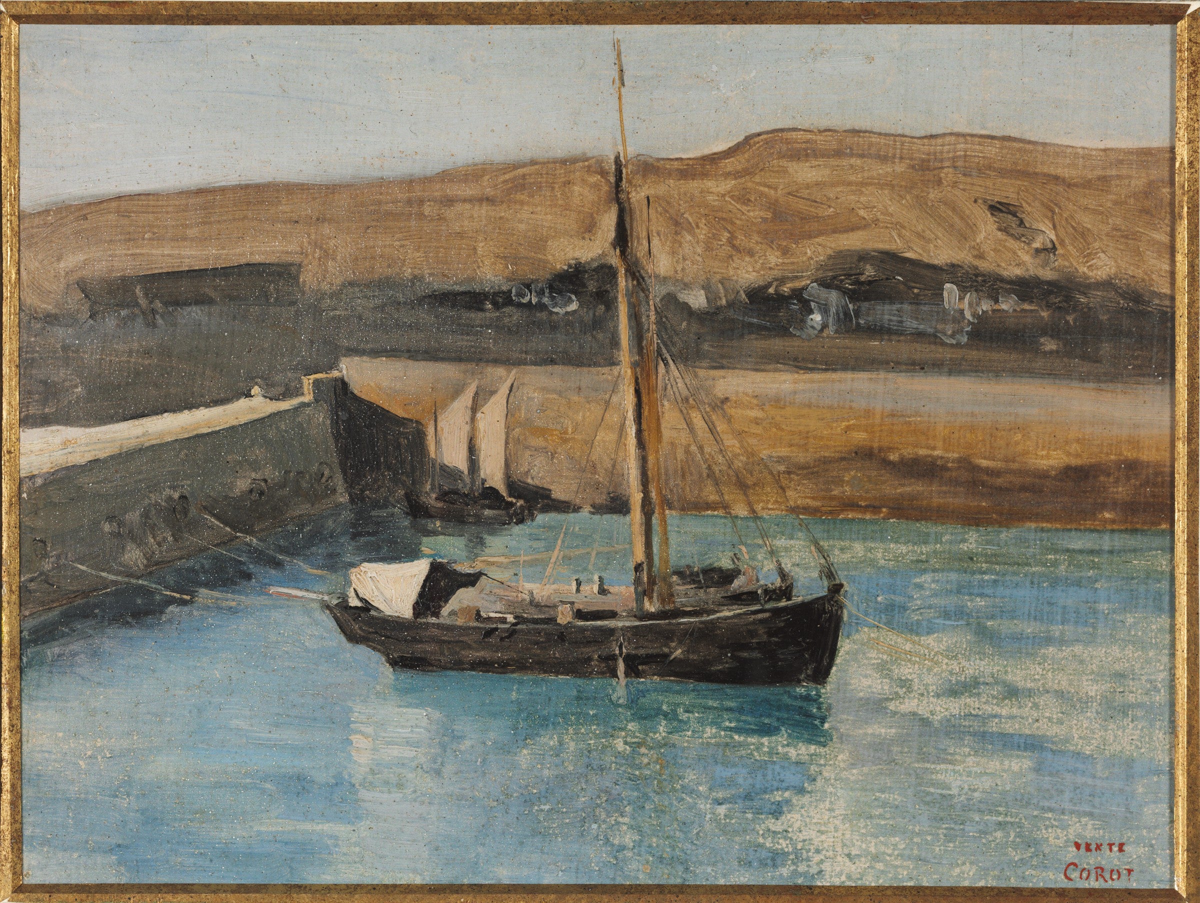 Honfleur, un bassin à flot - Jean-Baptiste Camille Corot