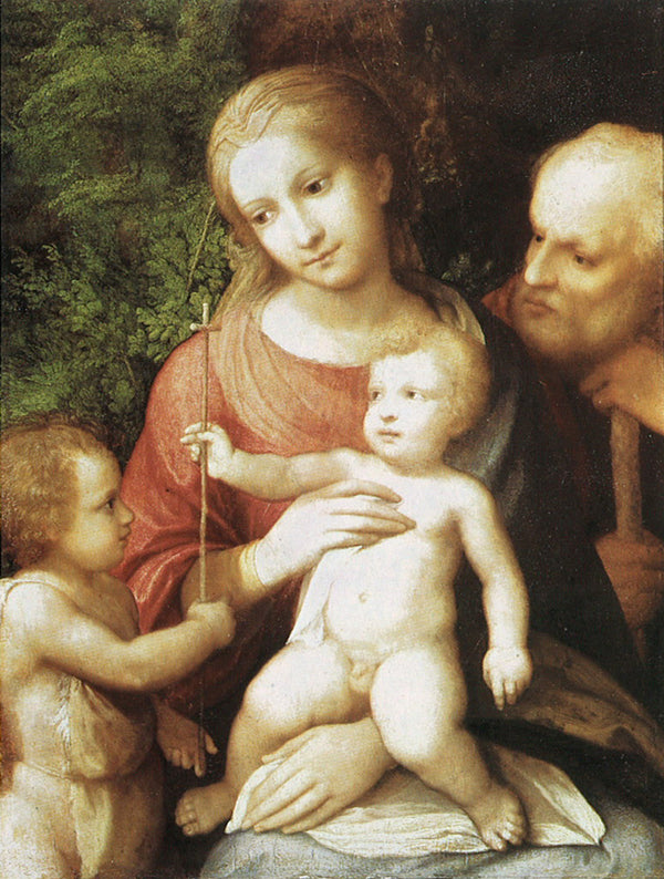 Sainte Famille avec saint Jean-Baptiste enfant - Antonio da Correggio