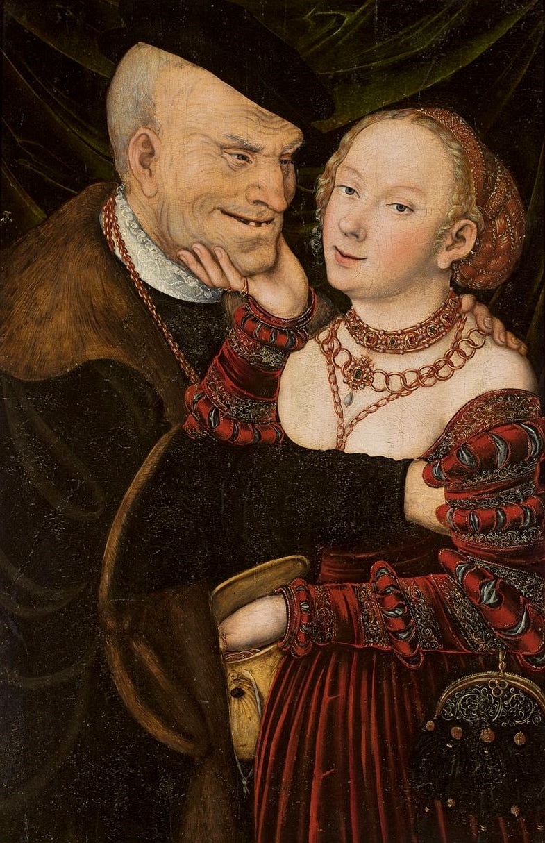 Le couple mal assorti - Lucas Cranach the Elder