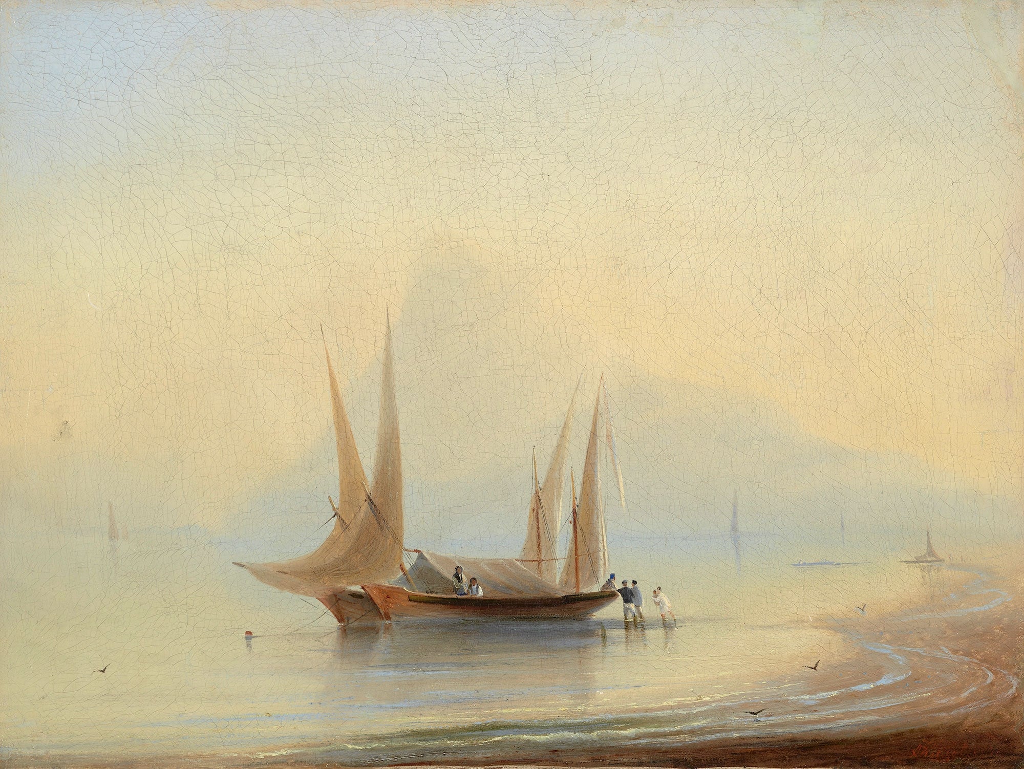 Péniche au bord de la mer - Ivan Aïvazovski