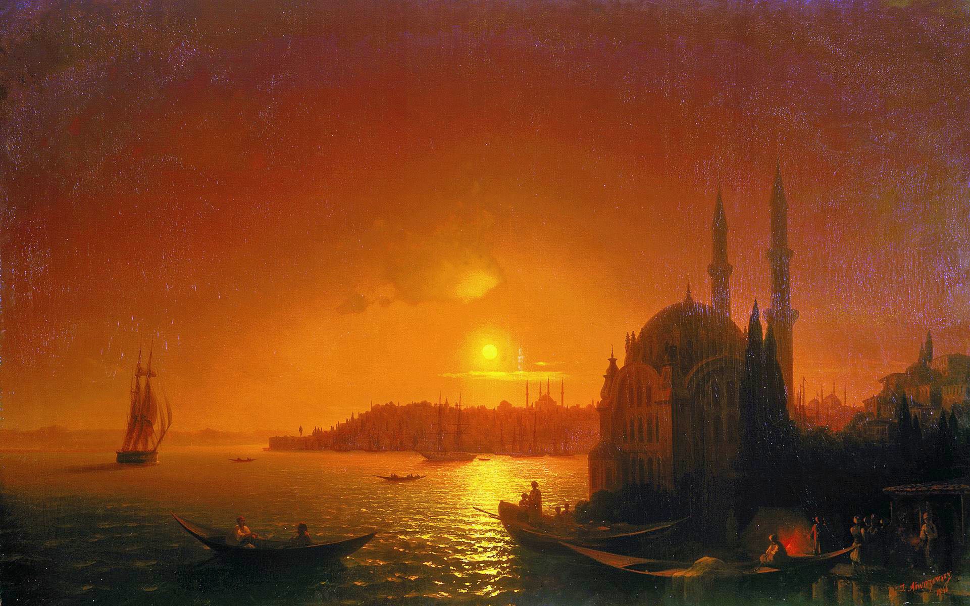 Vue de Constantinople au clair de lune - Ivan Aïvazovski