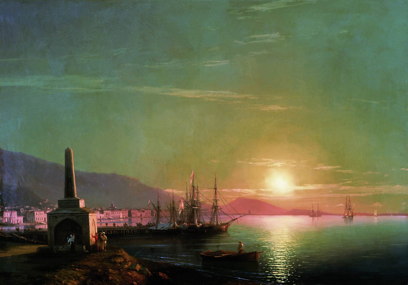 Baie de Théodosie, lever de soleil - Ivan Aïvazovski
