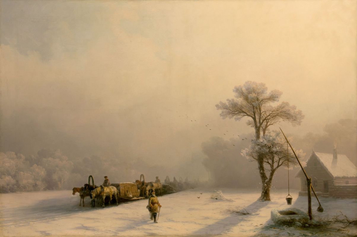 Chariots d'hiver en route - Ivan Aïvazovski