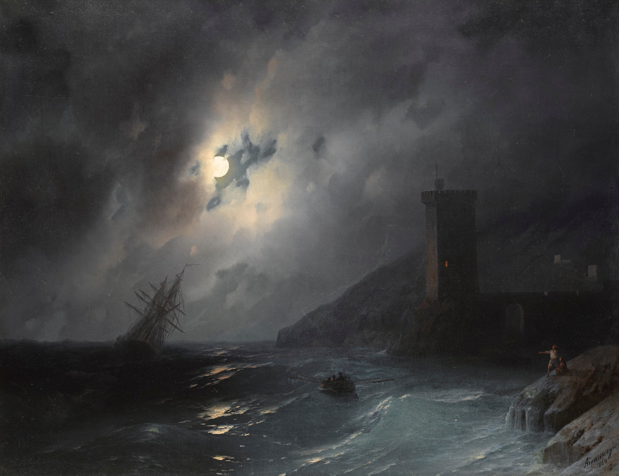 Côte au clair de lune - Ivan Aïvazovski
