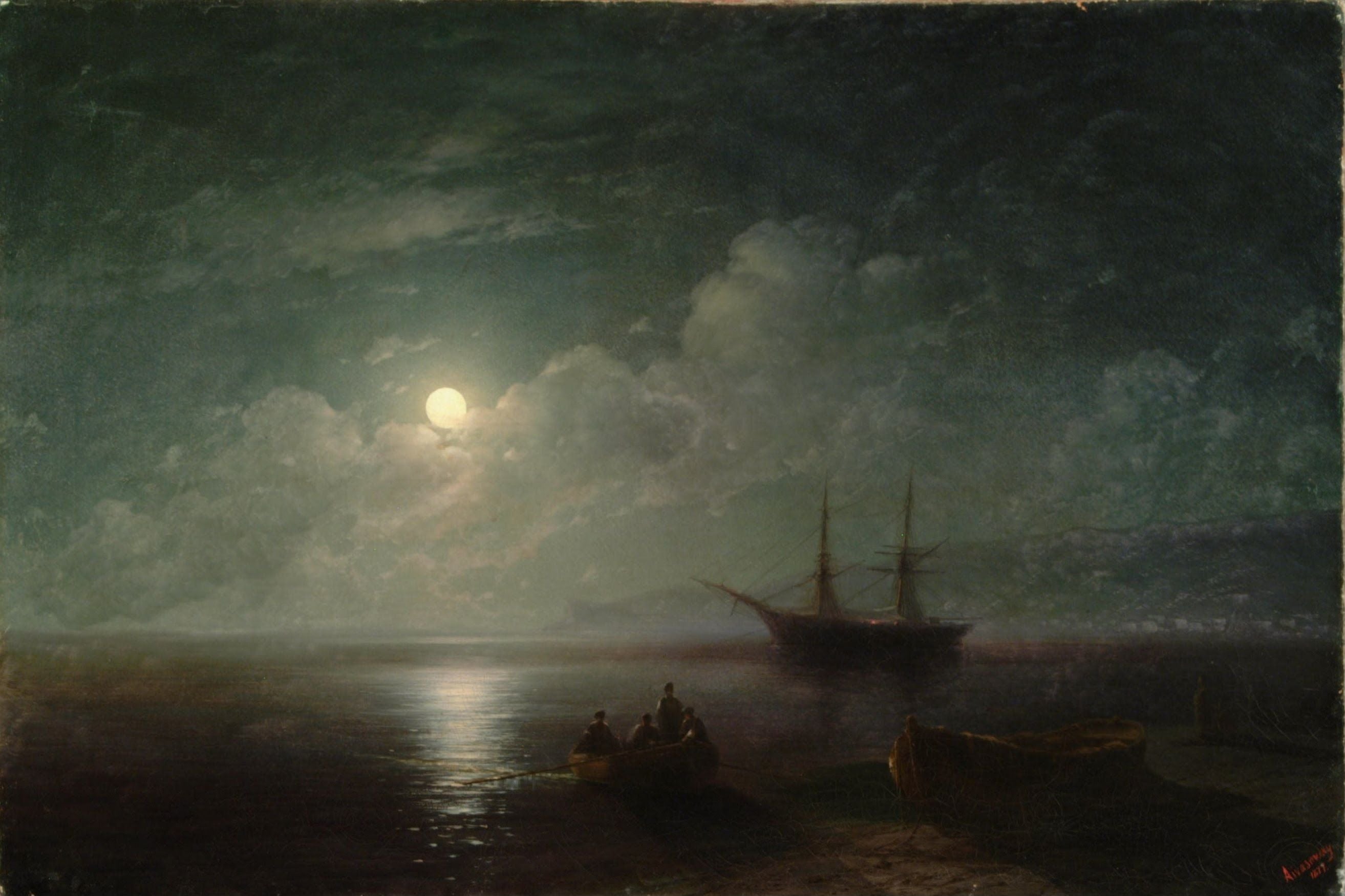 Paysage marin avec pleine lune - Ivan Aïvazovski