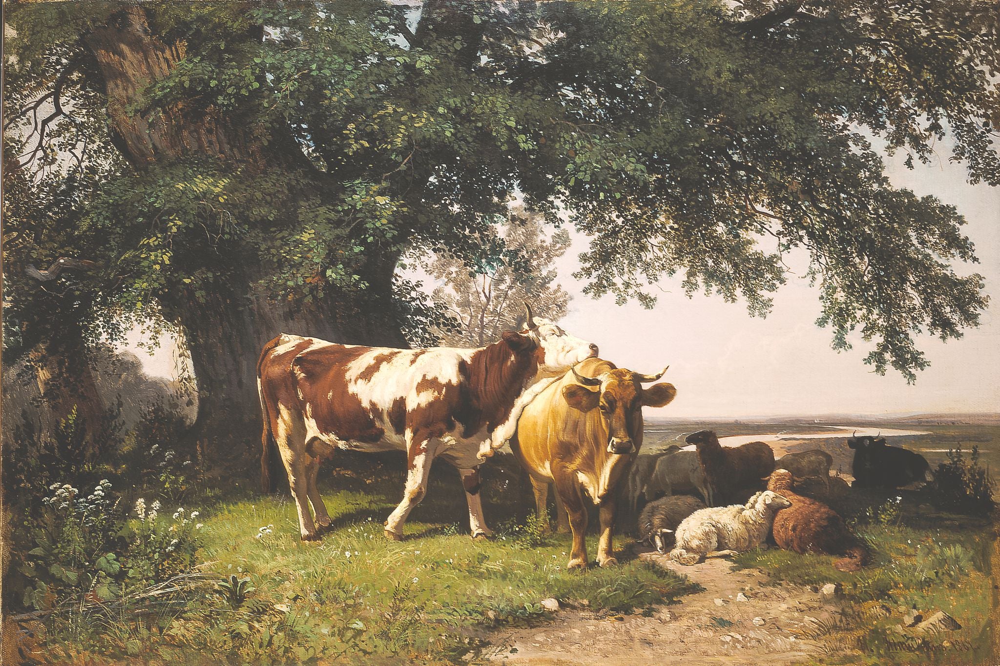 Troupeau sous les arbres - Ivan Chichkine