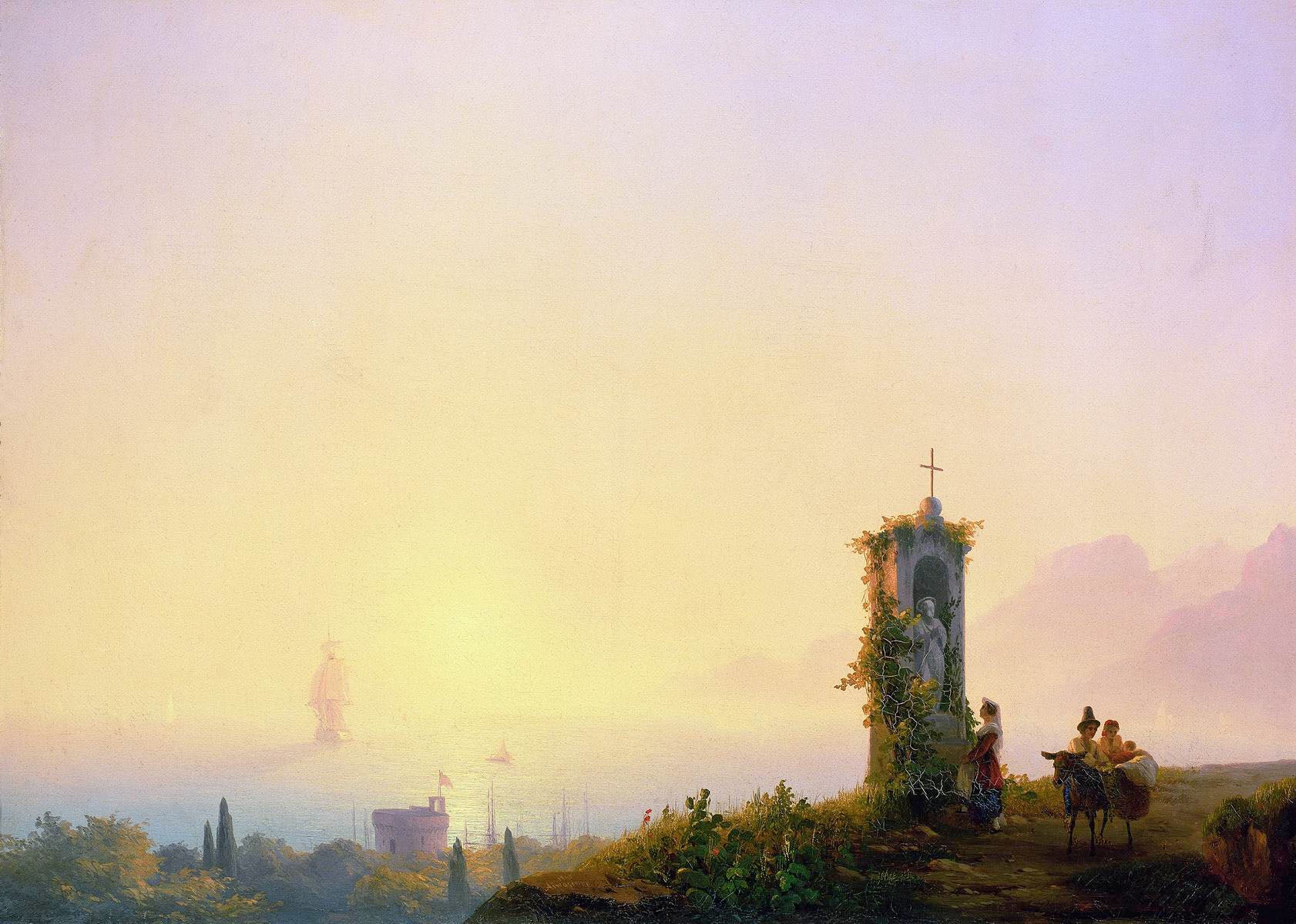 Chapelle au bord de la mer - Ivan Aïvazovski