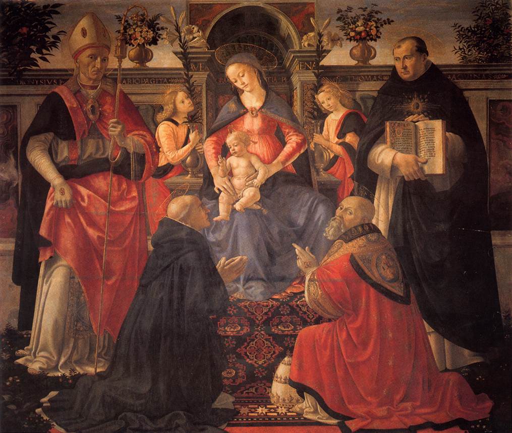 La Vierge à l'Enfant trônant entre les anges et les saints - Domenico Ghirlandaio
