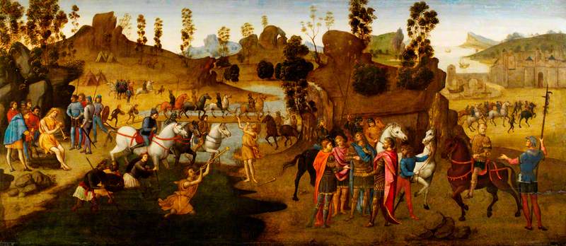 Jules César et le franchissement du Rubicon (scène de l'histoire d'Alexandre le Grand) - Domenico Ghirlandaio