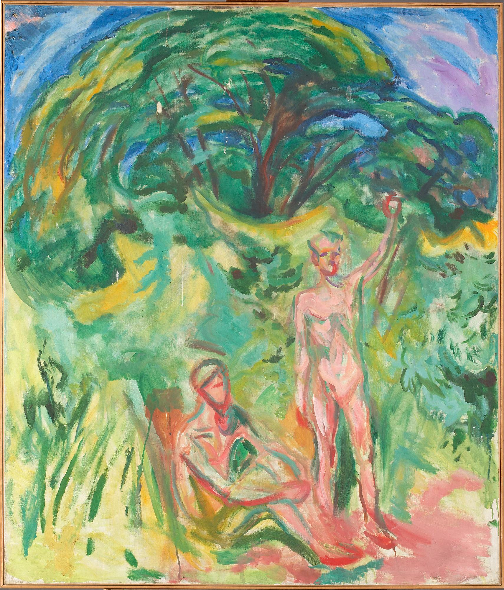 Reproduction du tableau « Hommes nus dans les bois - Edvard Munch » par Alpha Reproduction en peinture à l’huile