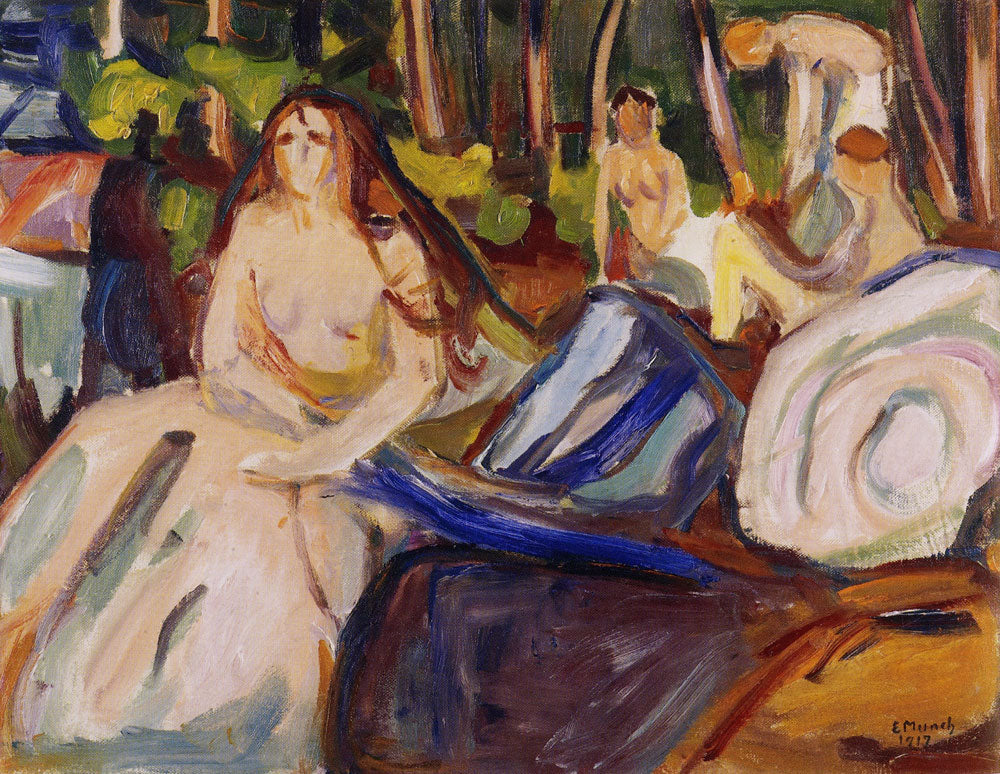Reproduction du tableau « Nu en forêt - Edvard Munch » par Alpha Reproduction en peinture à l’huile