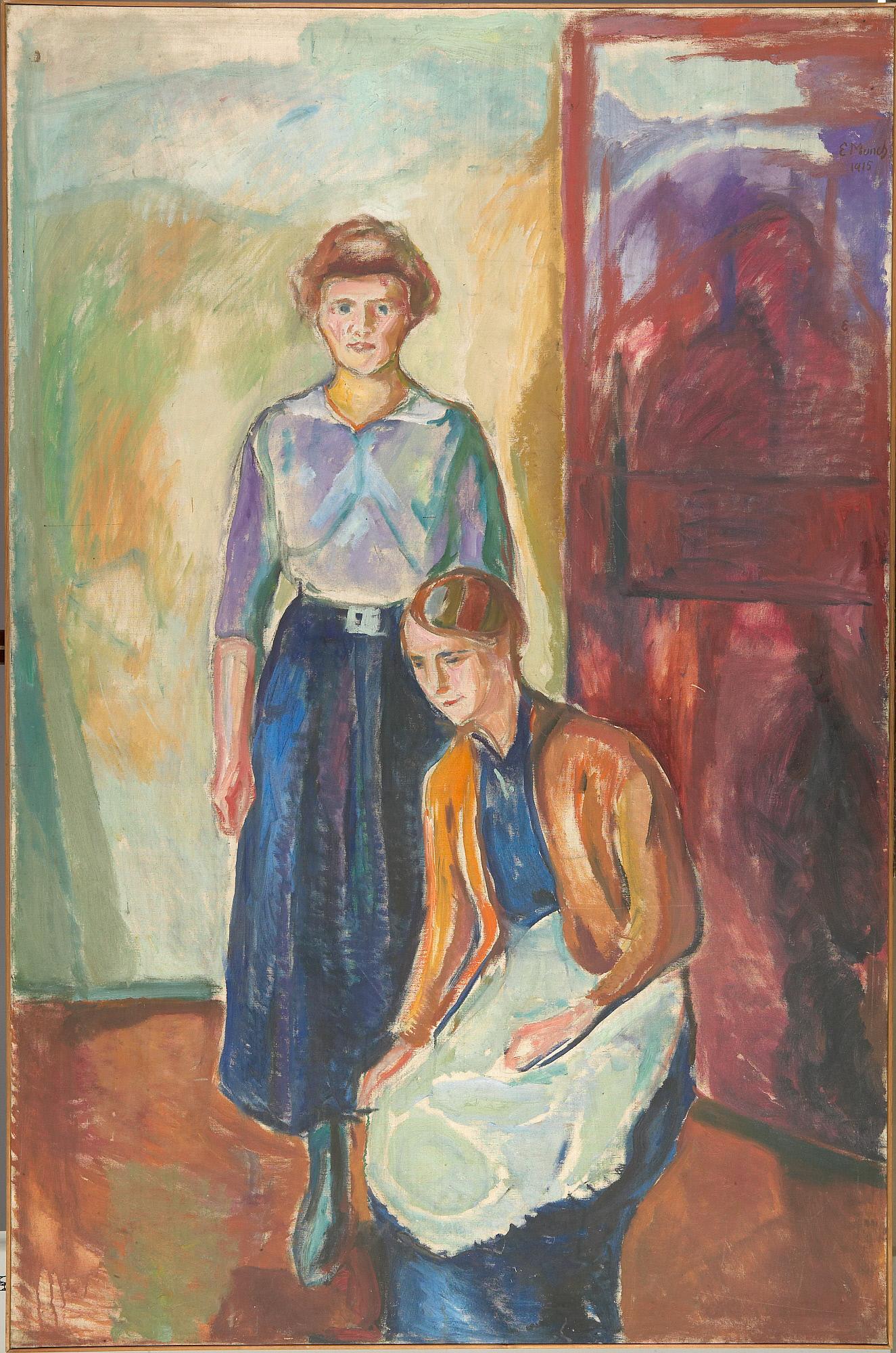 Reproduction du tableau « Deux Femmes de chambre - Edvard Munch » par Alpha Reproduction en peinture à l’huile