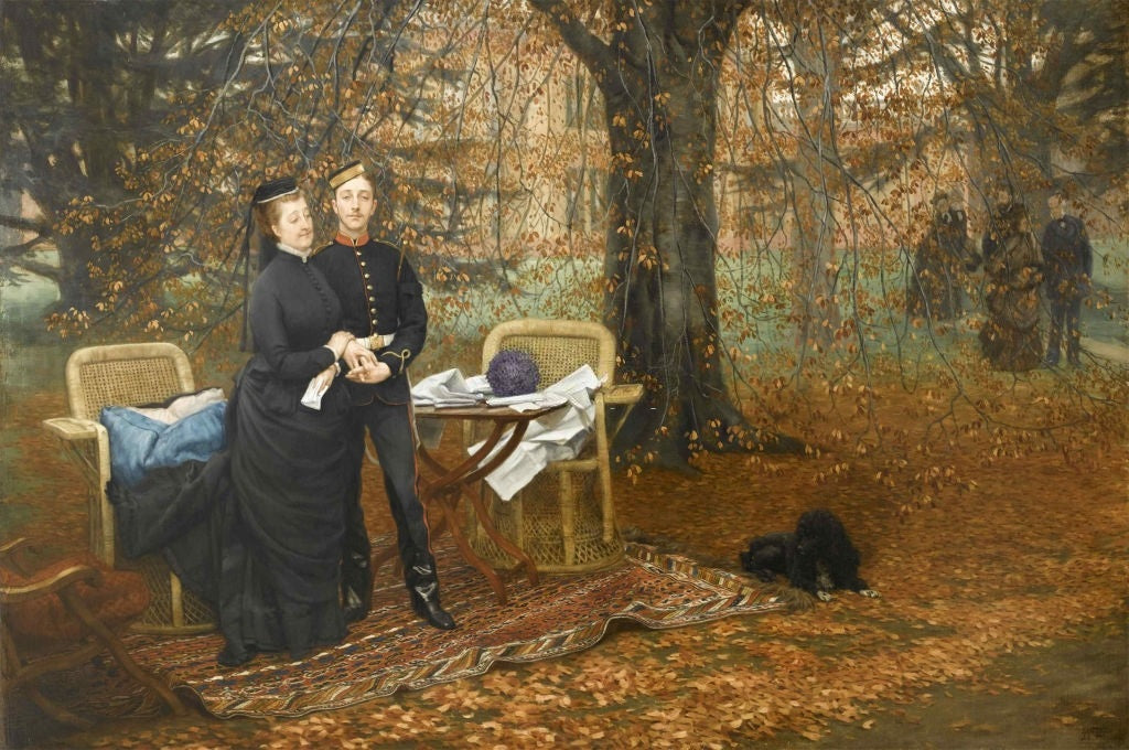 L'Impératrice Eugénie et le Prince impérial dans le parc de Camden Place - James Tissot