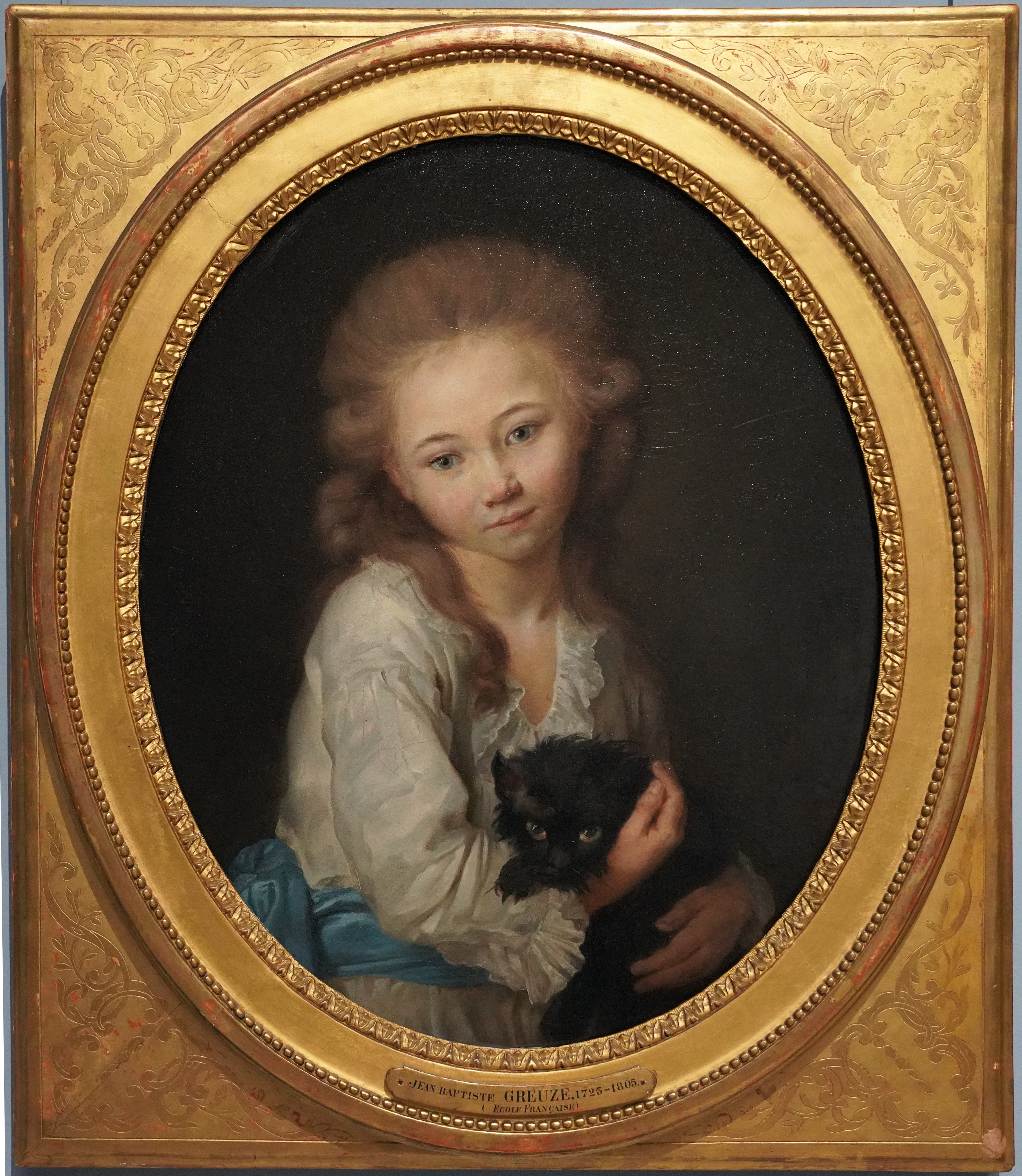 Portrait d'Esprit de Baculard d'Arnaud avec un chat - Jean-Baptiste Greuze
