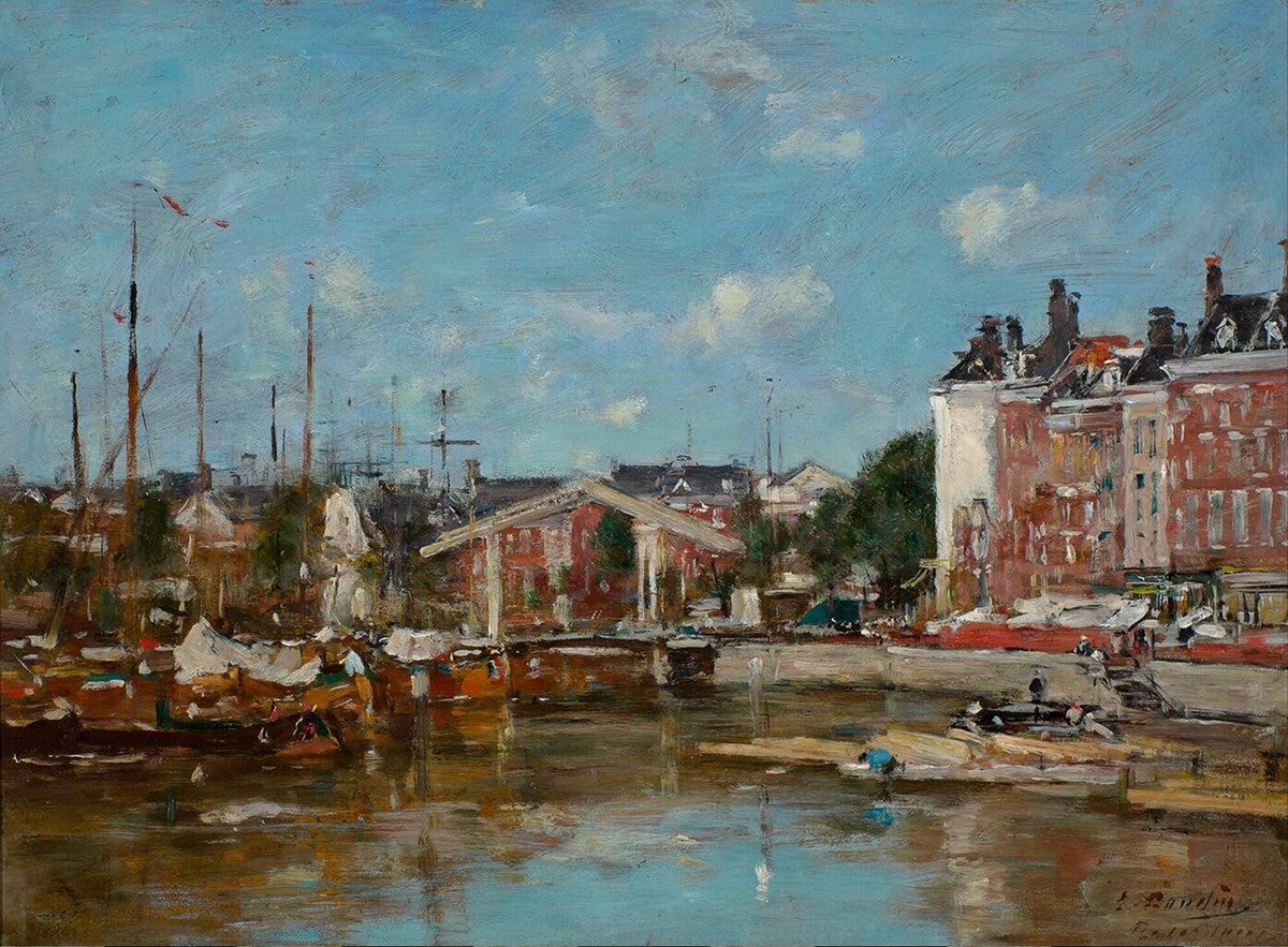 Reproduction du tableau « Le Leuvehaven, à Rotterdam - Eugène Boudin » par Alpha Reproduction en peinture à l’huile
