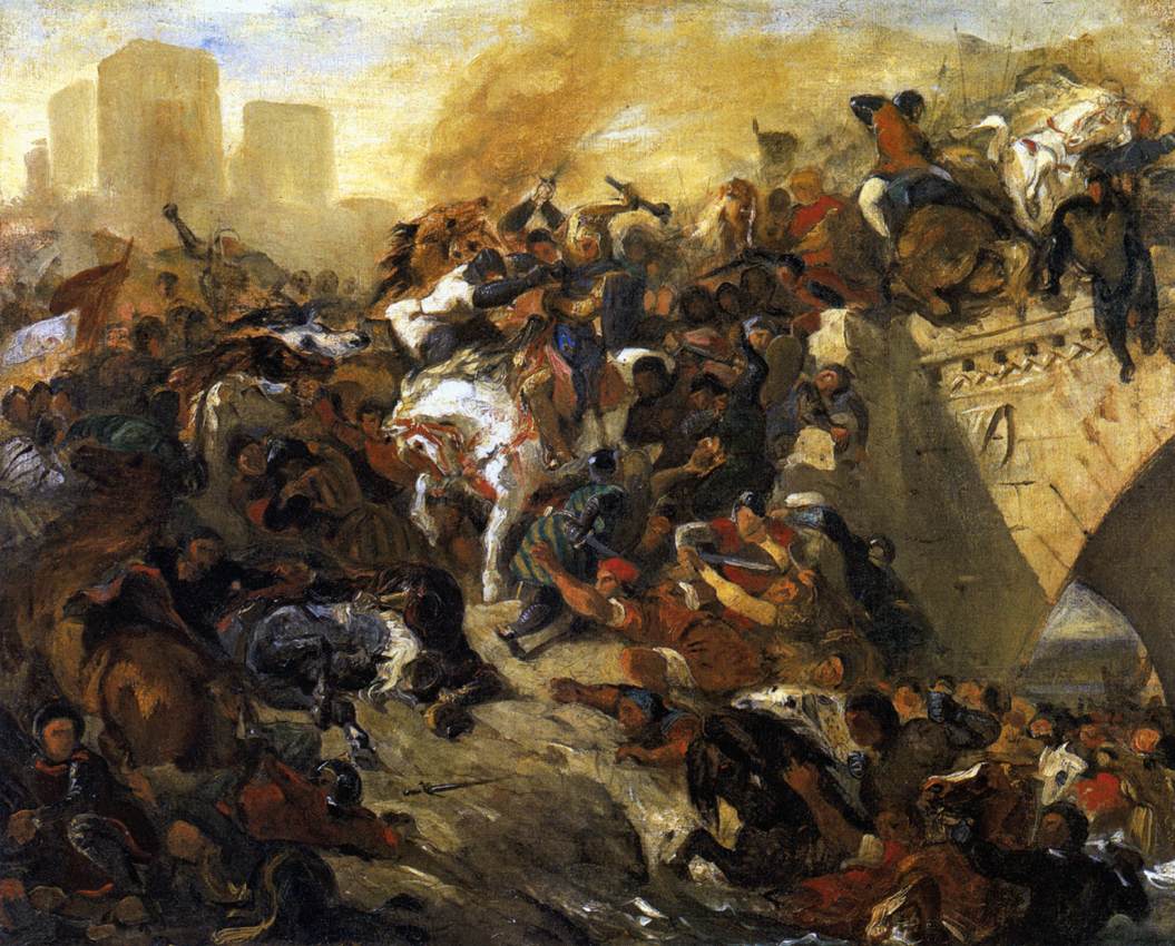 Reproduction du tableau « Bataille de Taillebourg gagnée par saint Louis - Eugène Delacroix » par Alpha Reproduction en peinture à l’huile
