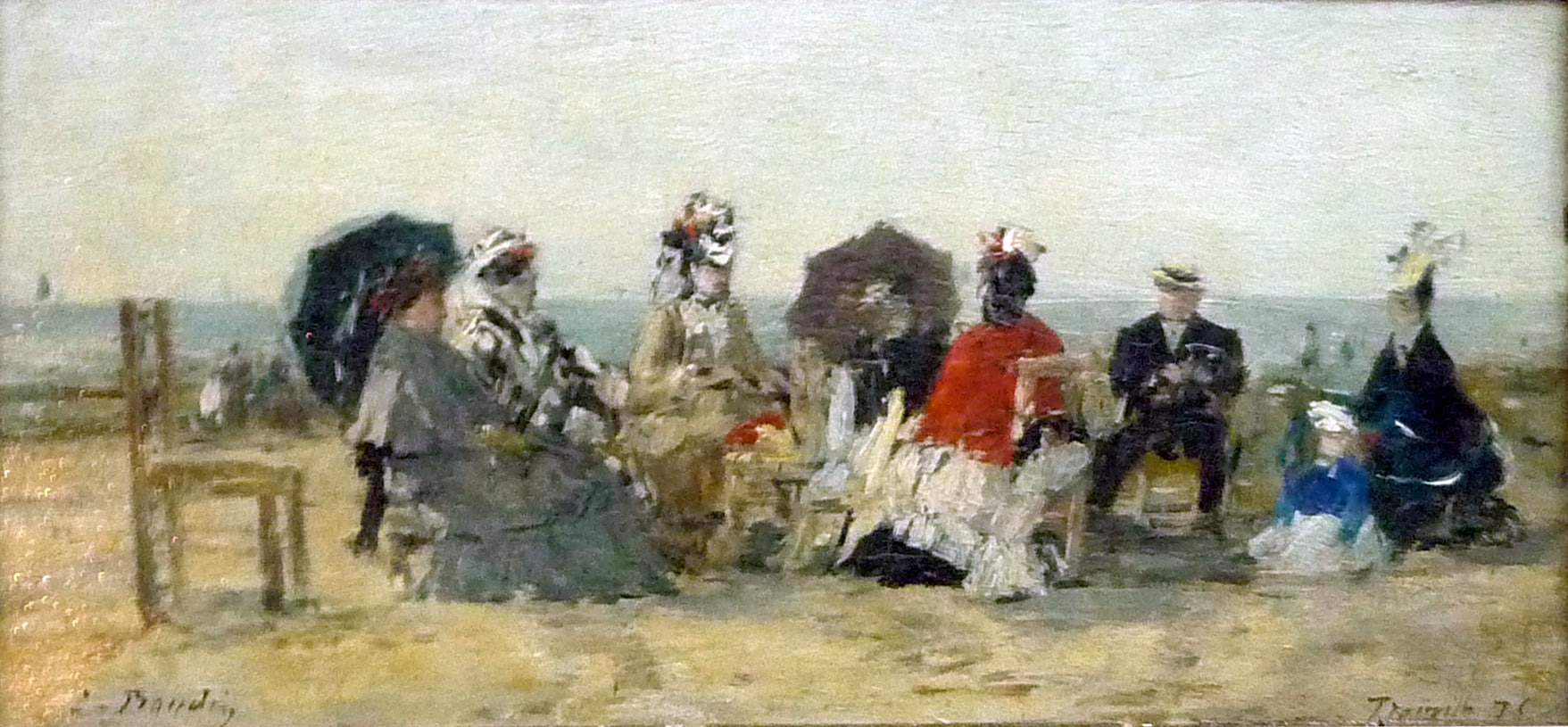 Reproduction du tableau « La Conversation sur la plage de Trouville - Eugène Boudin » par Alpha Reproduction en peinture à l’huile
