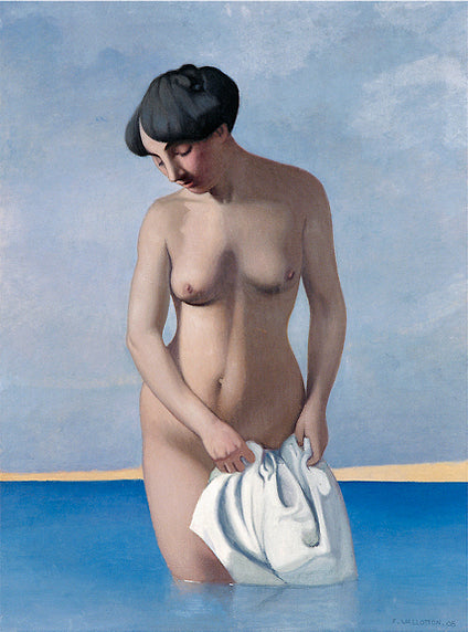 Baigneuse de visage, fond gris - Félix Vallotton