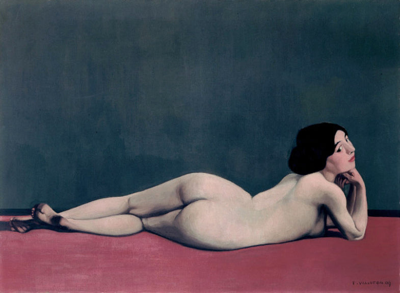 Nu couché sur un tapis rouge - Félix Vallotton