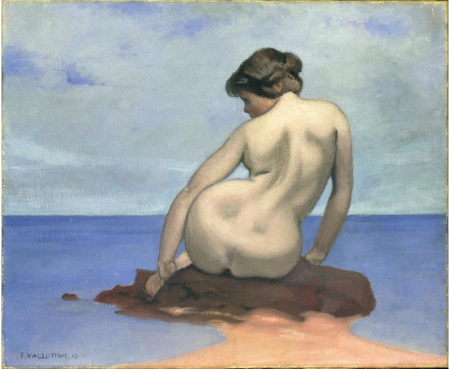 Baigneuse assise sur un rocher - Félix Vallotton
