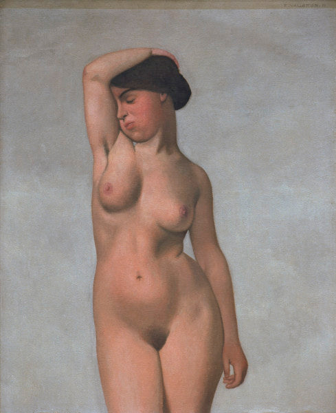 Femme nue avec un soutien-gorge relevé - Félix Vallotton