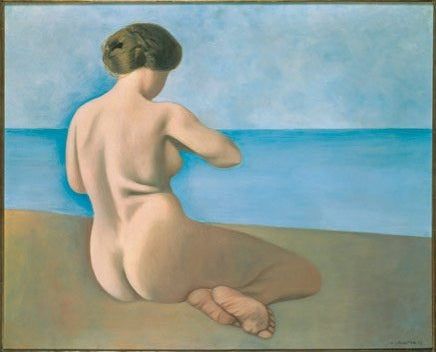 Baigneuse assise de dos sur le sable - Félix Vallotton
